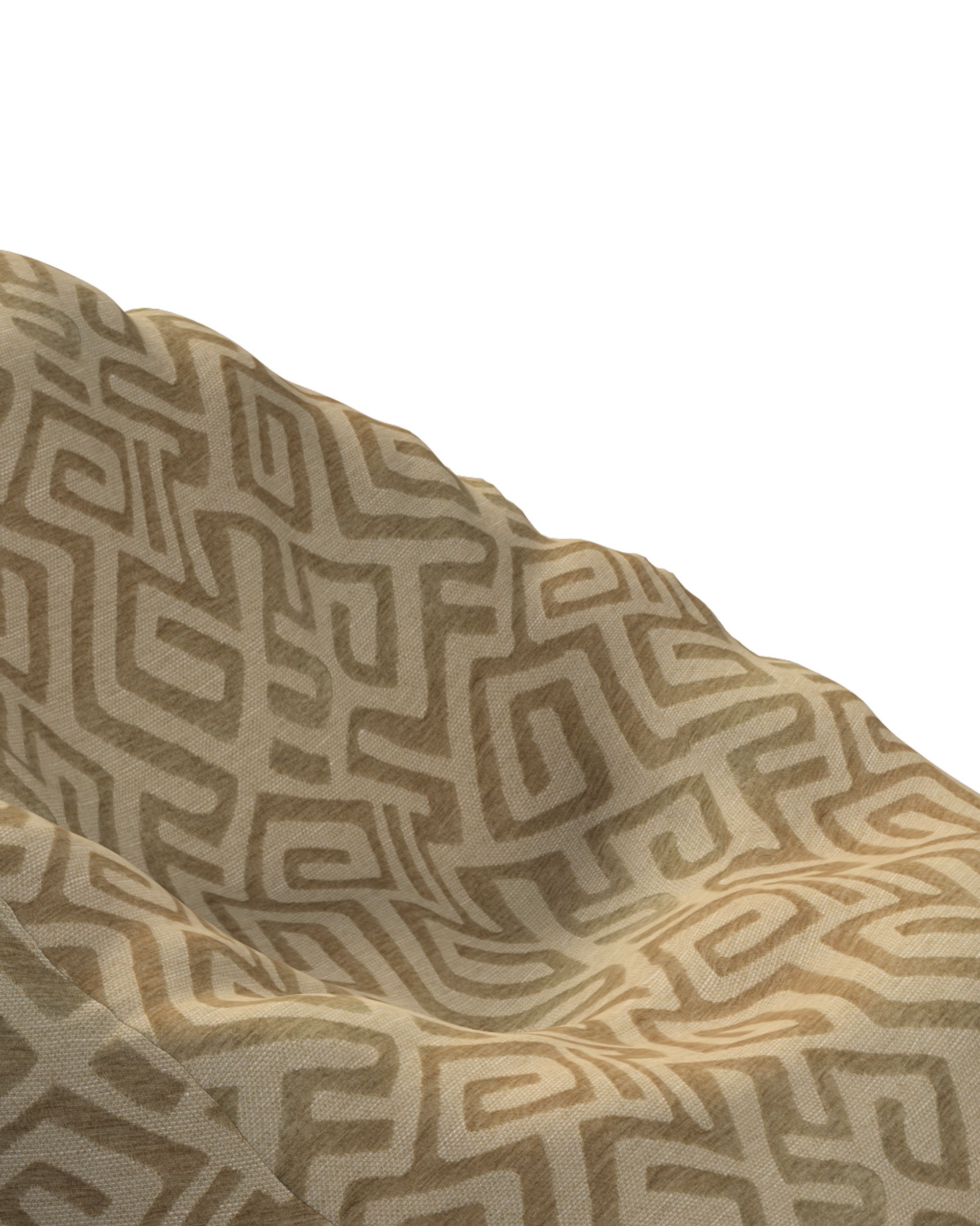 Hoes voor zitzak kleur product beige stof met structuur, met patroon (hover)