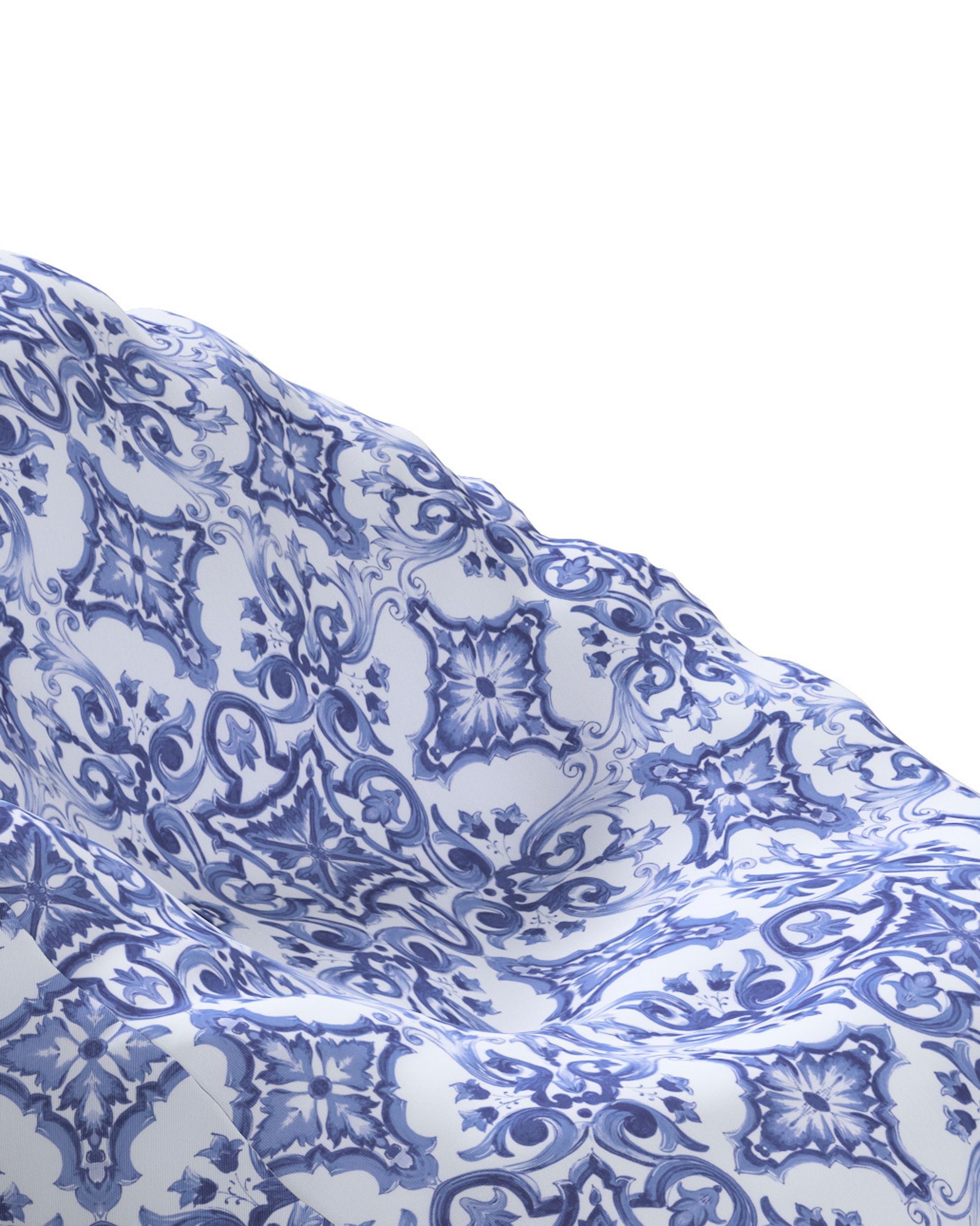 Hoes voor zitzak kleur product blauw stof met patroon (hover)