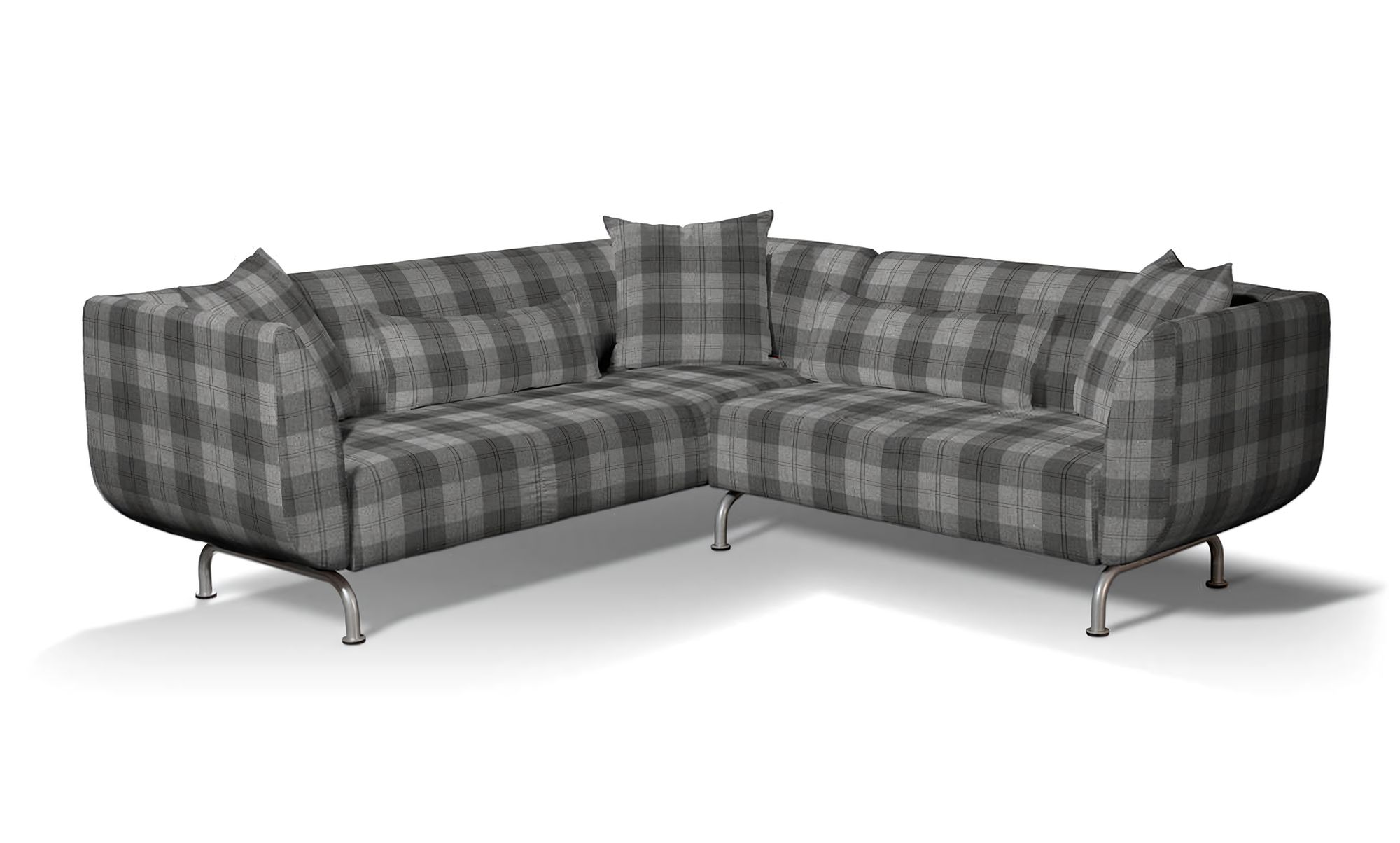 IKEA-hoes voor Strömstad 3+2-zitsbank kleur product grijs stof met structuur, met patroon
