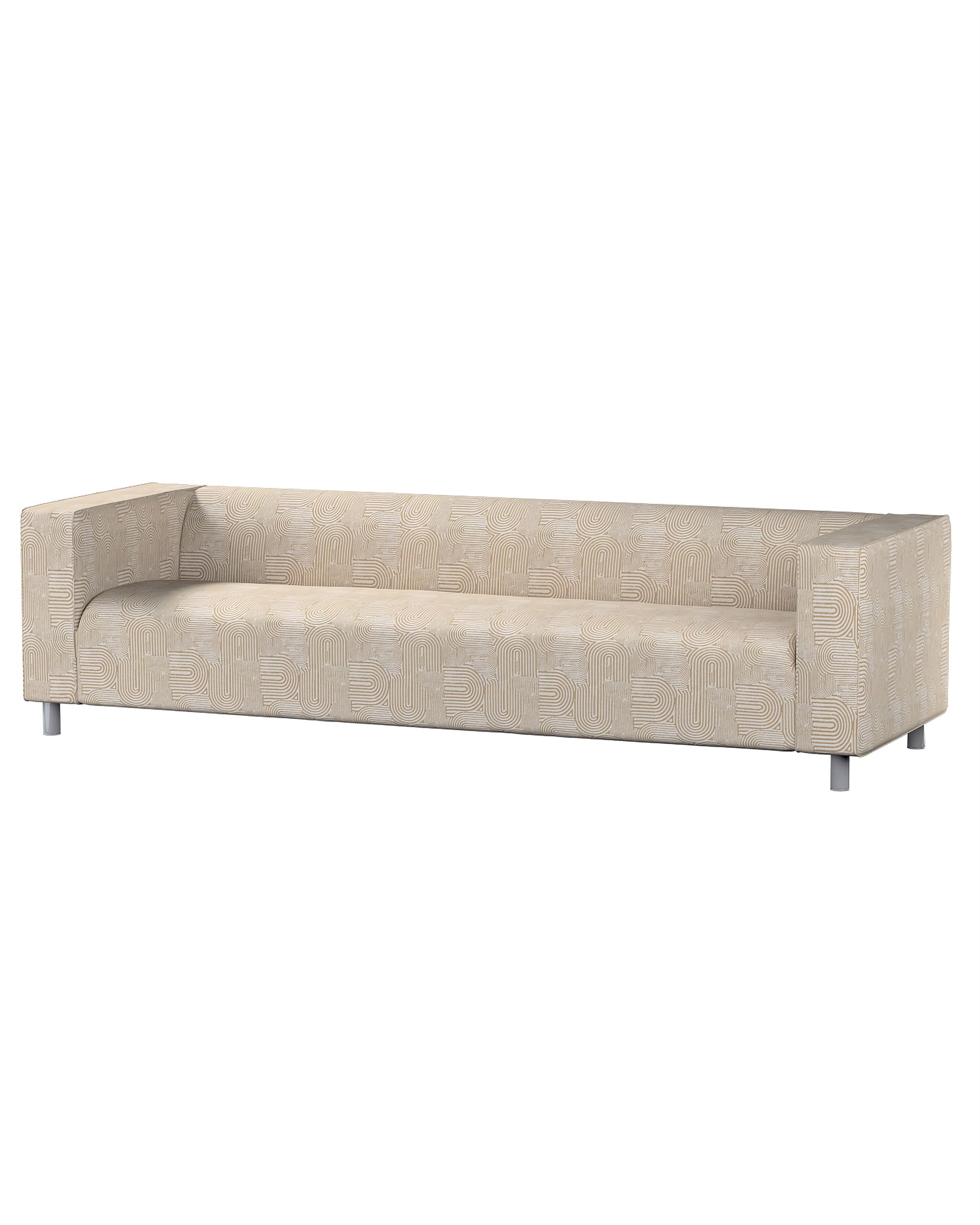 IKEA zitbankhoes/ overtrek voor Klippan 4-zitsbank kleur product beige stof met structuur, met patroon