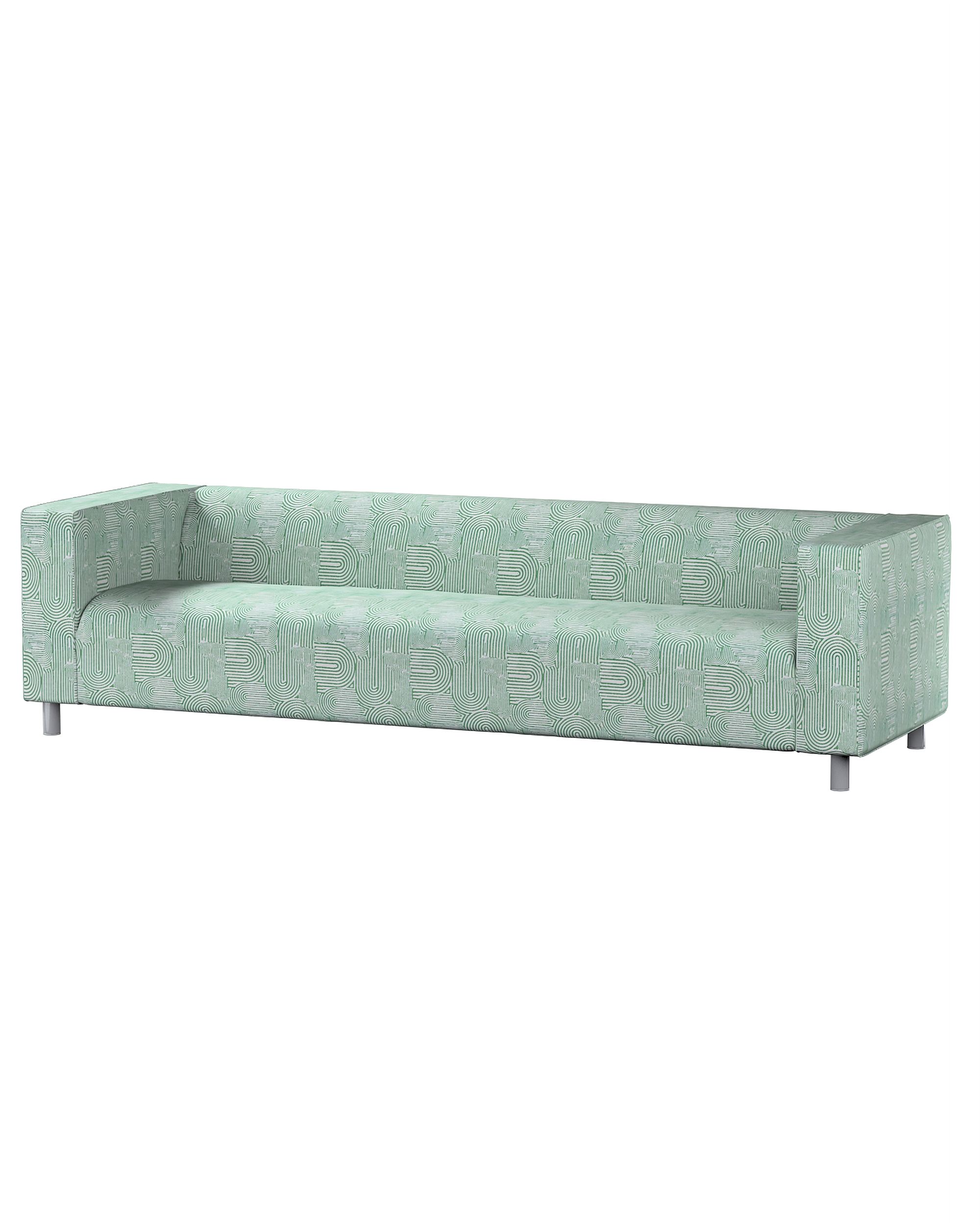 IKEA zitbankhoes/ overtrek voor Klippan 4-zitsbank kleur product groen stof met structuur, met patroon