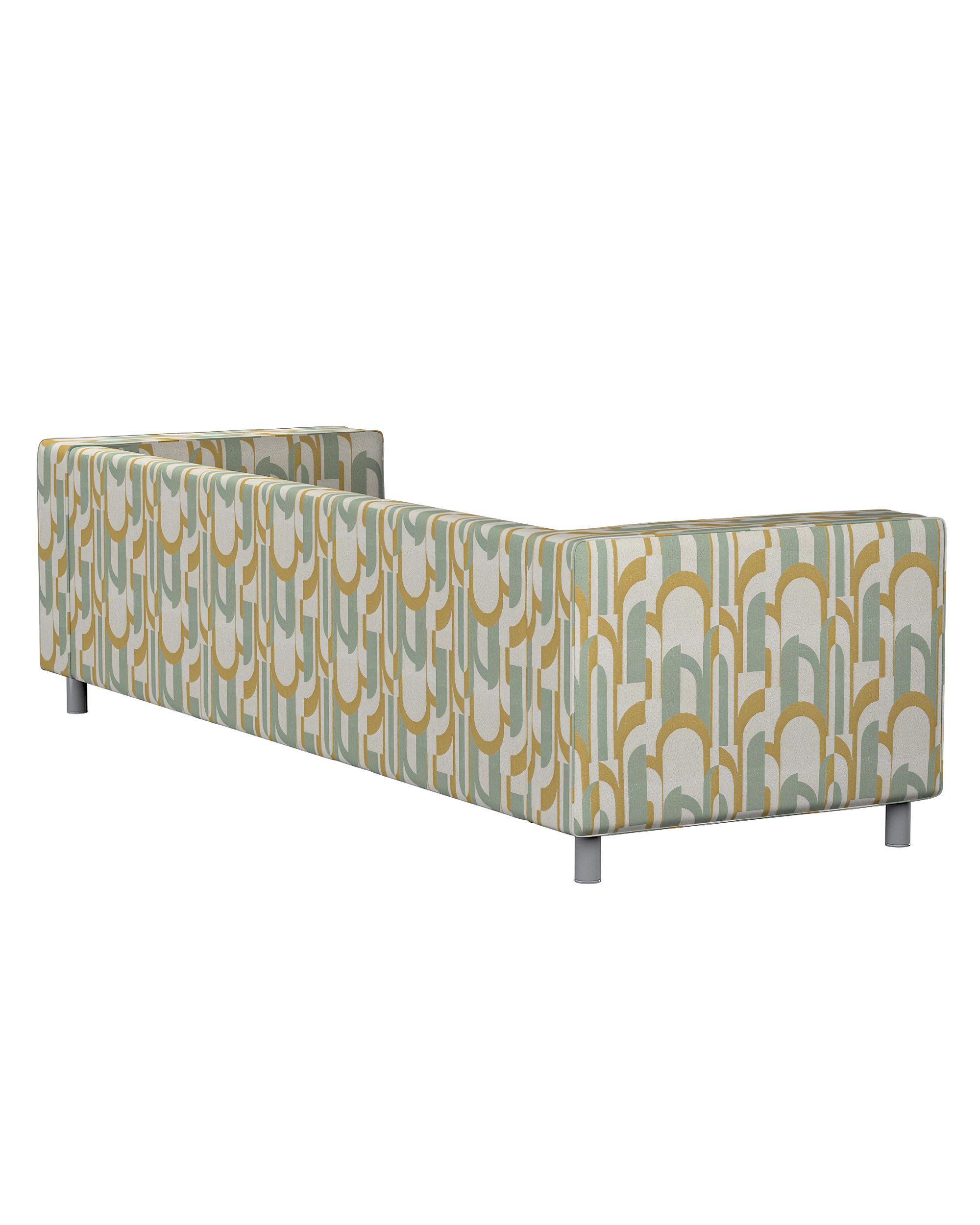IKEA zitbankhoes/ overtrek voor Klippan 4-zitsbank kleur product groen stof met structuur, met patroon (hover)