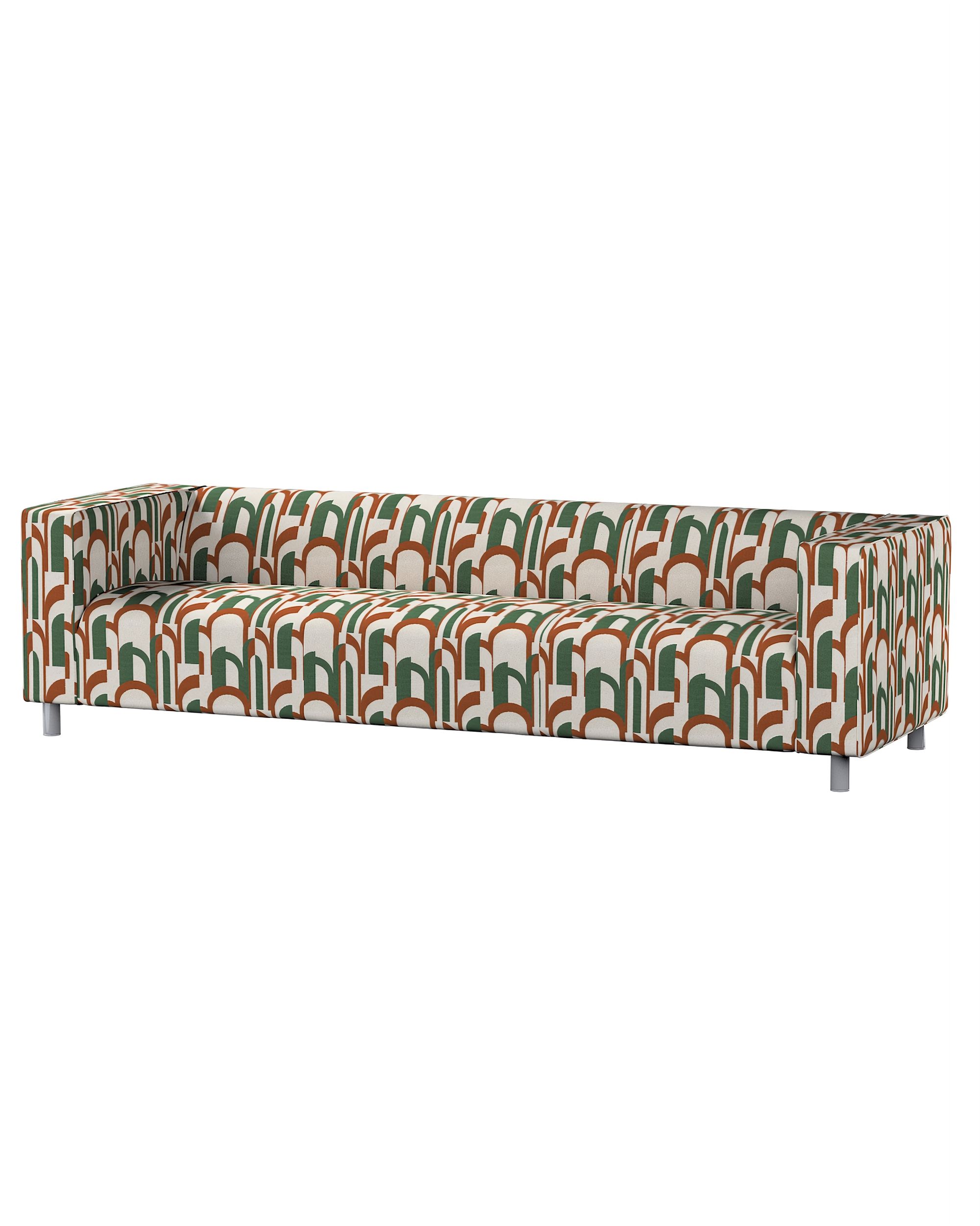 IKEA zitbankhoes/ overtrek voor Klippan 4-zitsbank kleur product groen stof met structuur, met patroon