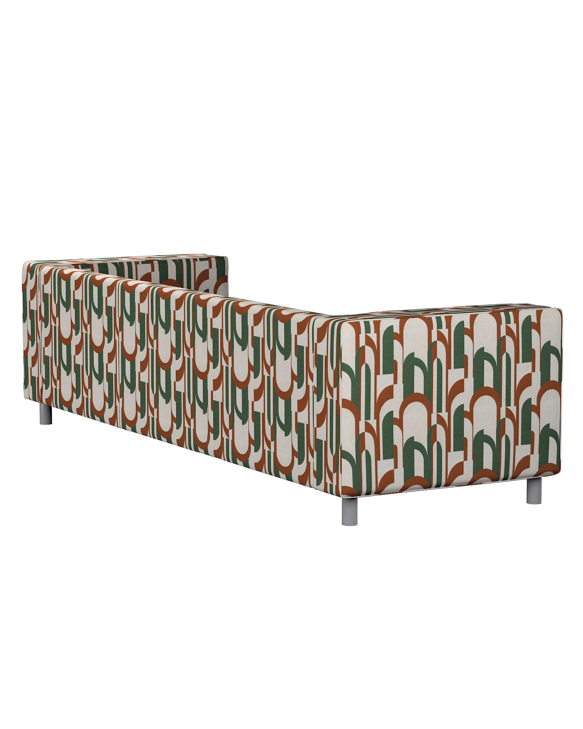 IKEA zitbankhoes/ overtrek voor Klippan 4-zitsbank kleur product groen stof met structuur, met patroon (hover)
