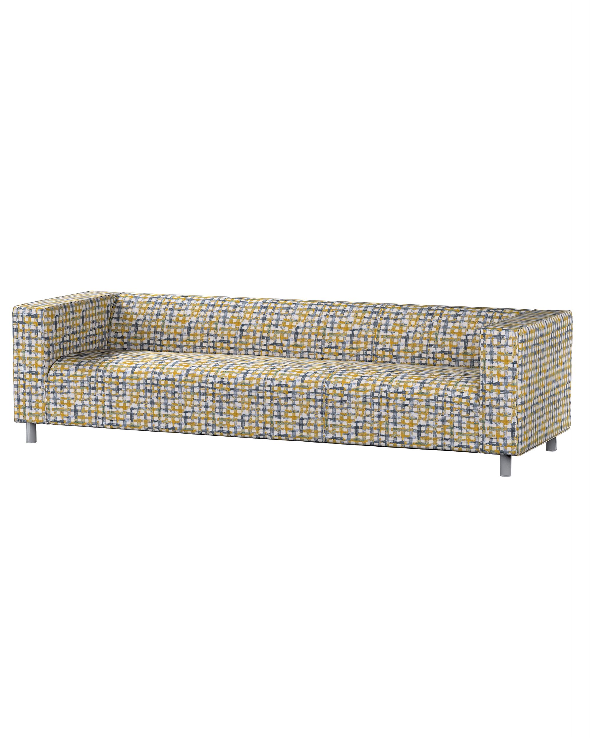 IKEA zitbankhoes/ overtrek voor Klippan 4-zitsbank kleur product blauw stof met structuur, met patroon