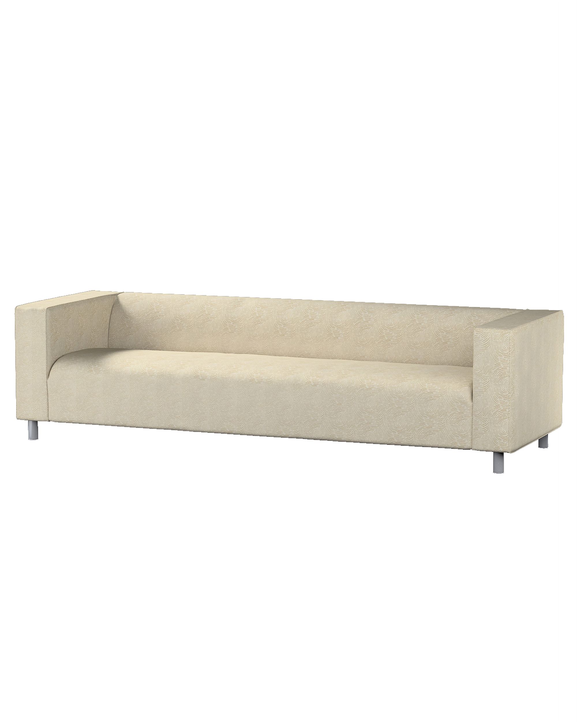 IKEA zitbankhoes/ overtrek voor Klippan 4-zitsbank kleur product beige stof glanzend, met structuur, met patroon