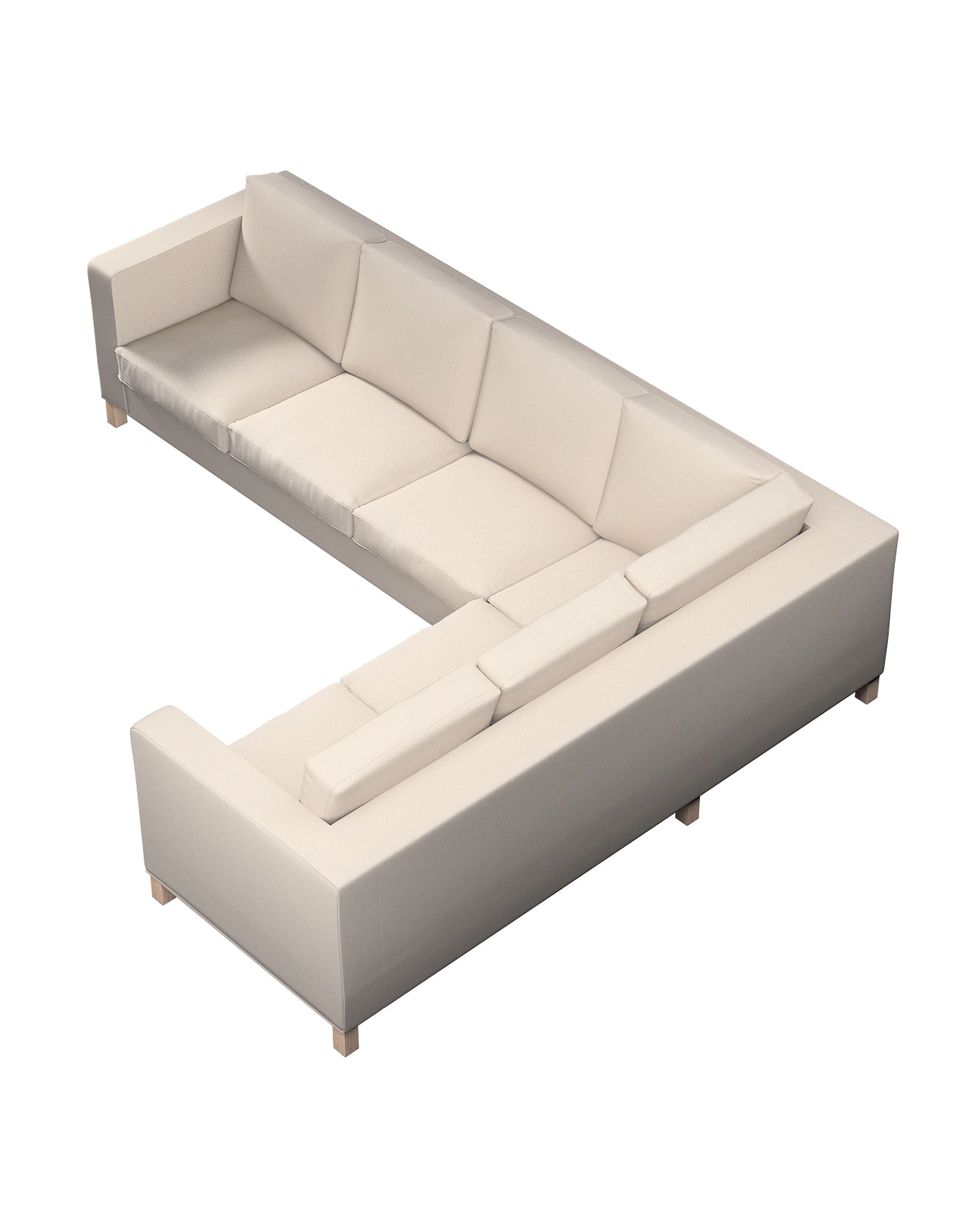 IKEA zitbankhoes/ overtrek voor Karlanda hoekbank links kleur product grijs stof met structuur (hover)