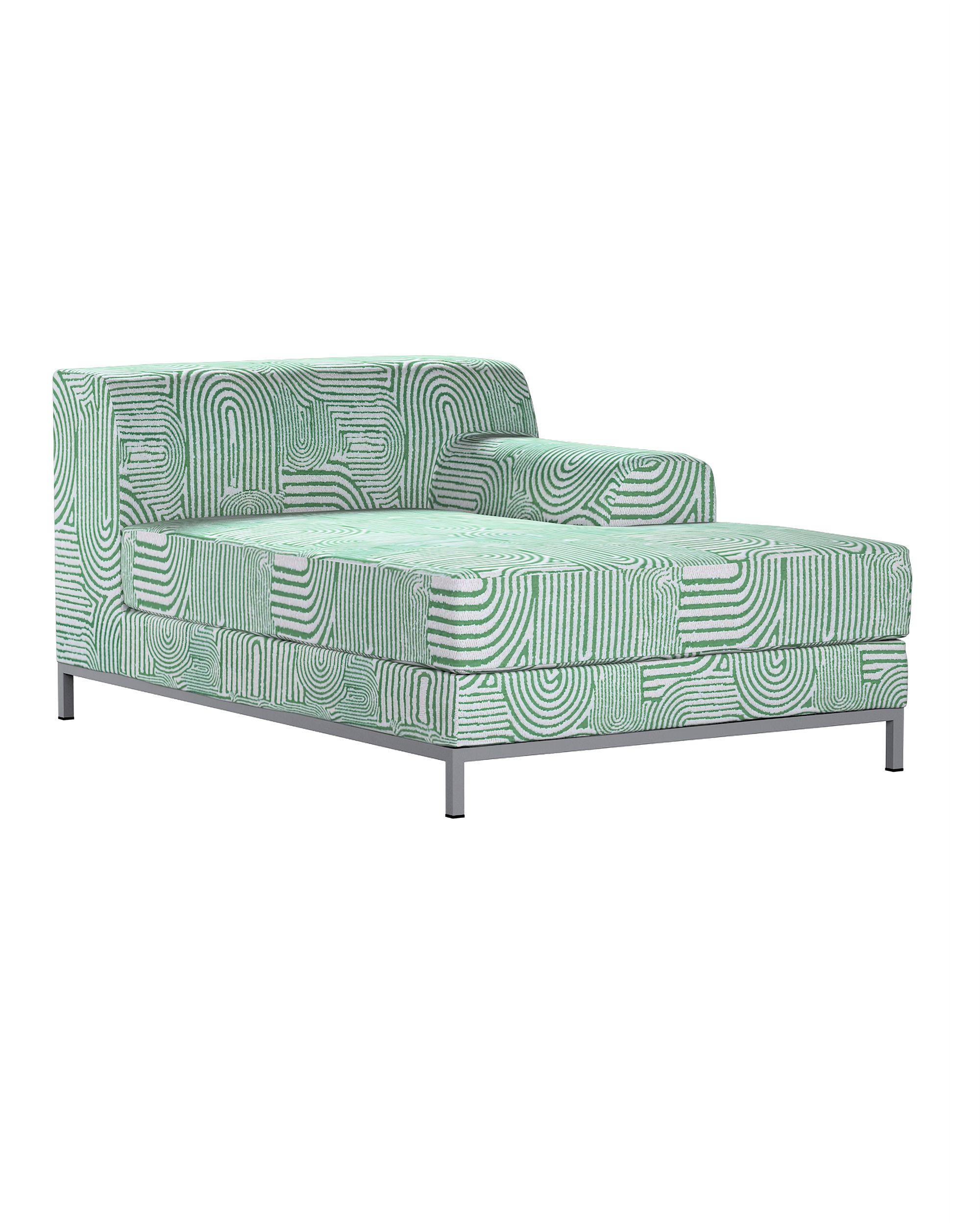 IKEA zitbankhoes/ overtrek voor Kramfors chaise longue rechts kleur product groen stof met structuur, met patroon
