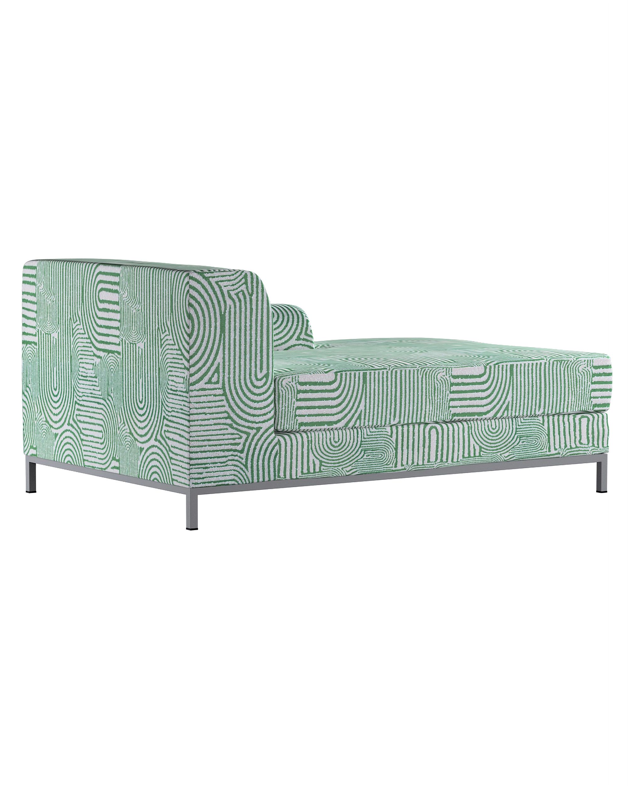 IKEA zitbankhoes/ overtrek voor Kramfors chaise longue rechts kleur product groen stof met structuur, met patroon (hover)