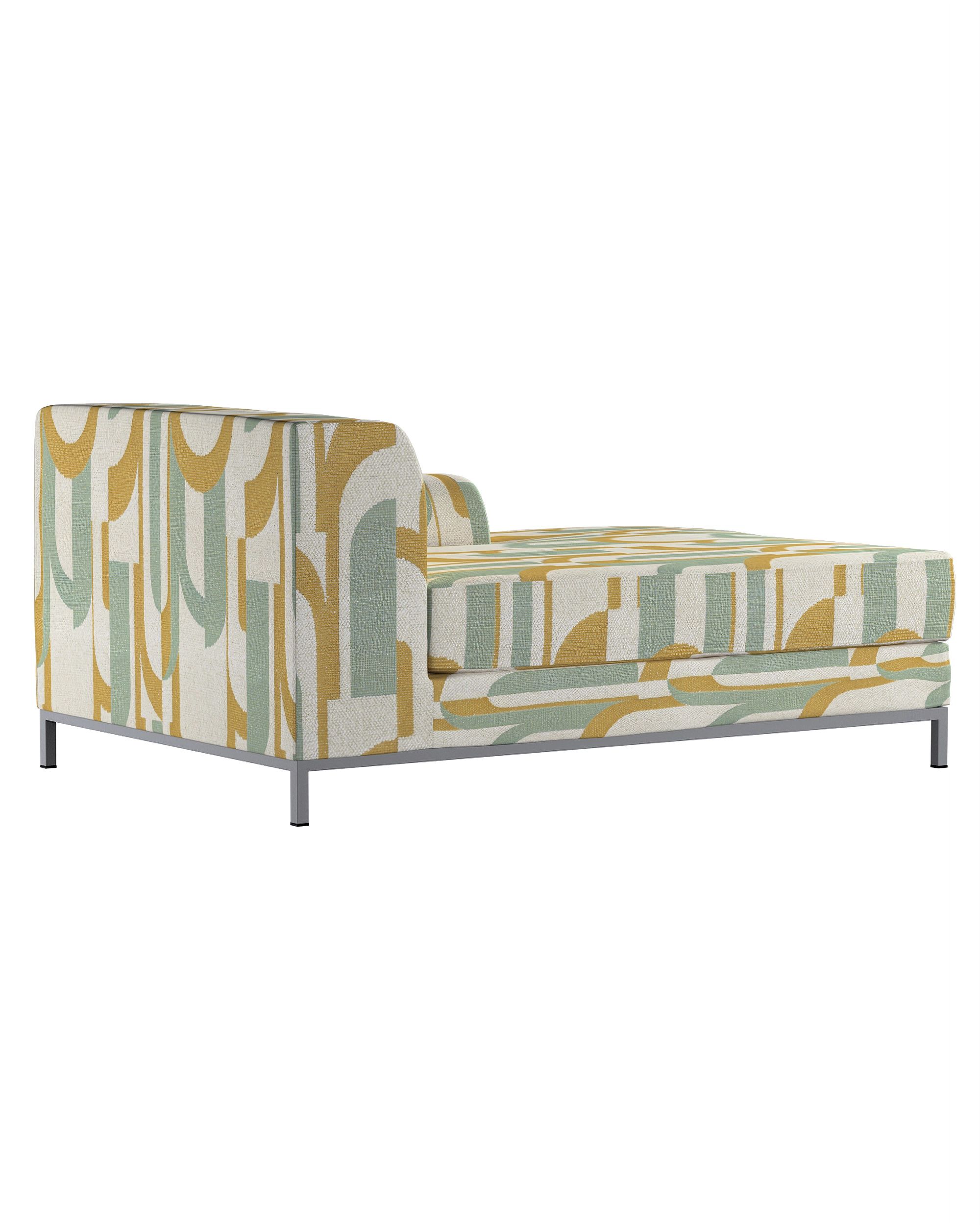 IKEA zitbankhoes/ overtrek voor Kramfors chaise longue rechts kleur product groen stof met structuur, met patroon (hover)