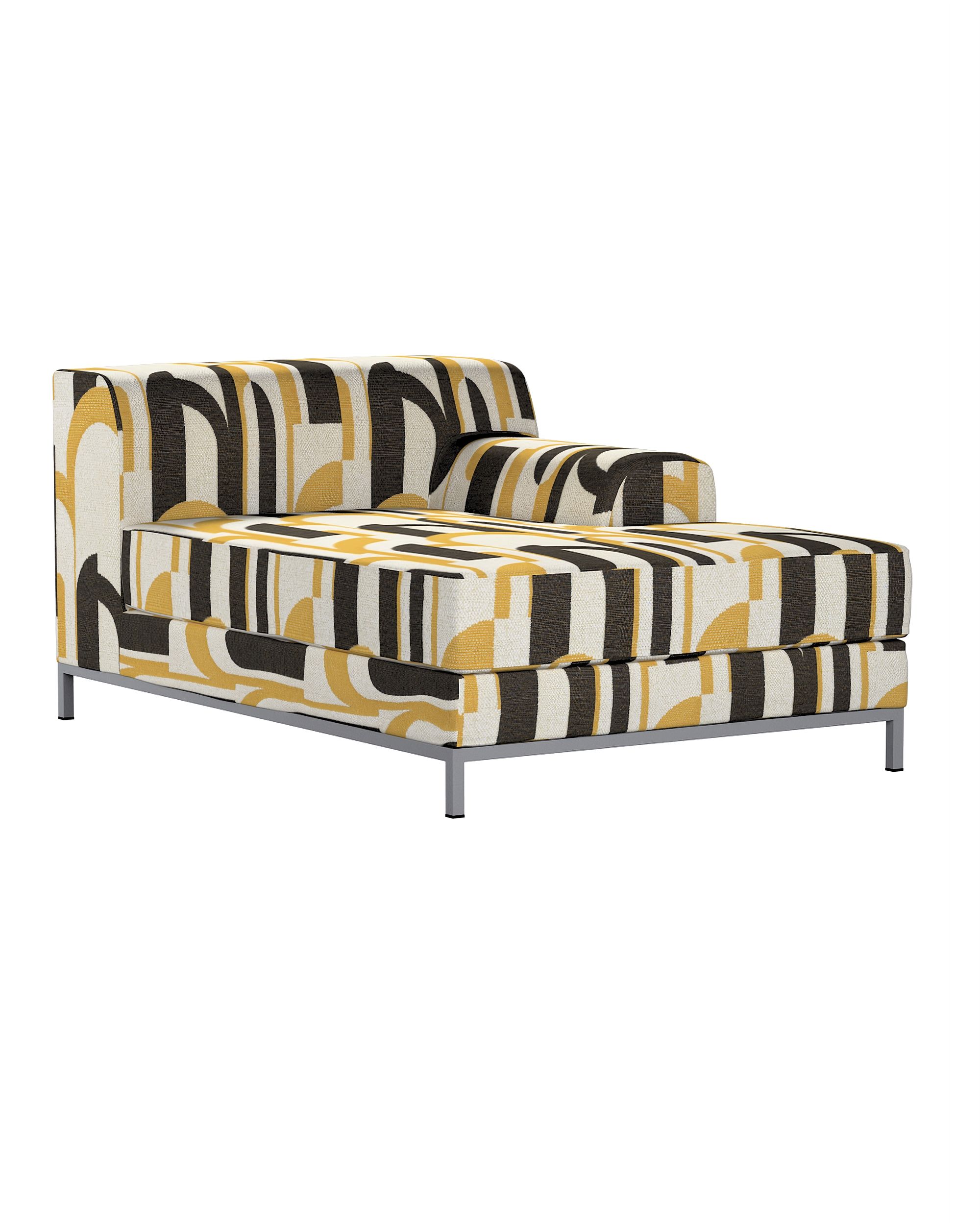 IKEA zitbankhoes/ overtrek voor Kramfors chaise longue rechts kleur product meerkleurig stof met structuur, met patroon