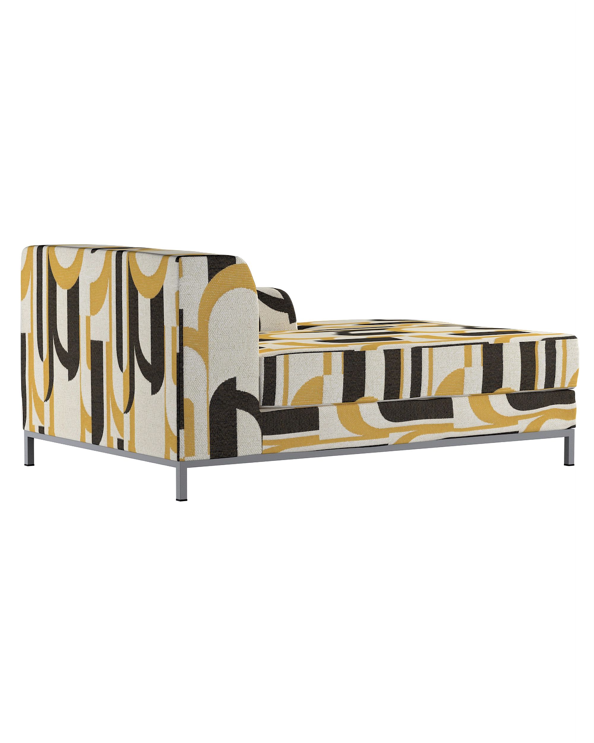 IKEA zitbankhoes/ overtrek voor Kramfors chaise longue rechts kleur product meerkleurig stof met structuur, met patroon (hover)