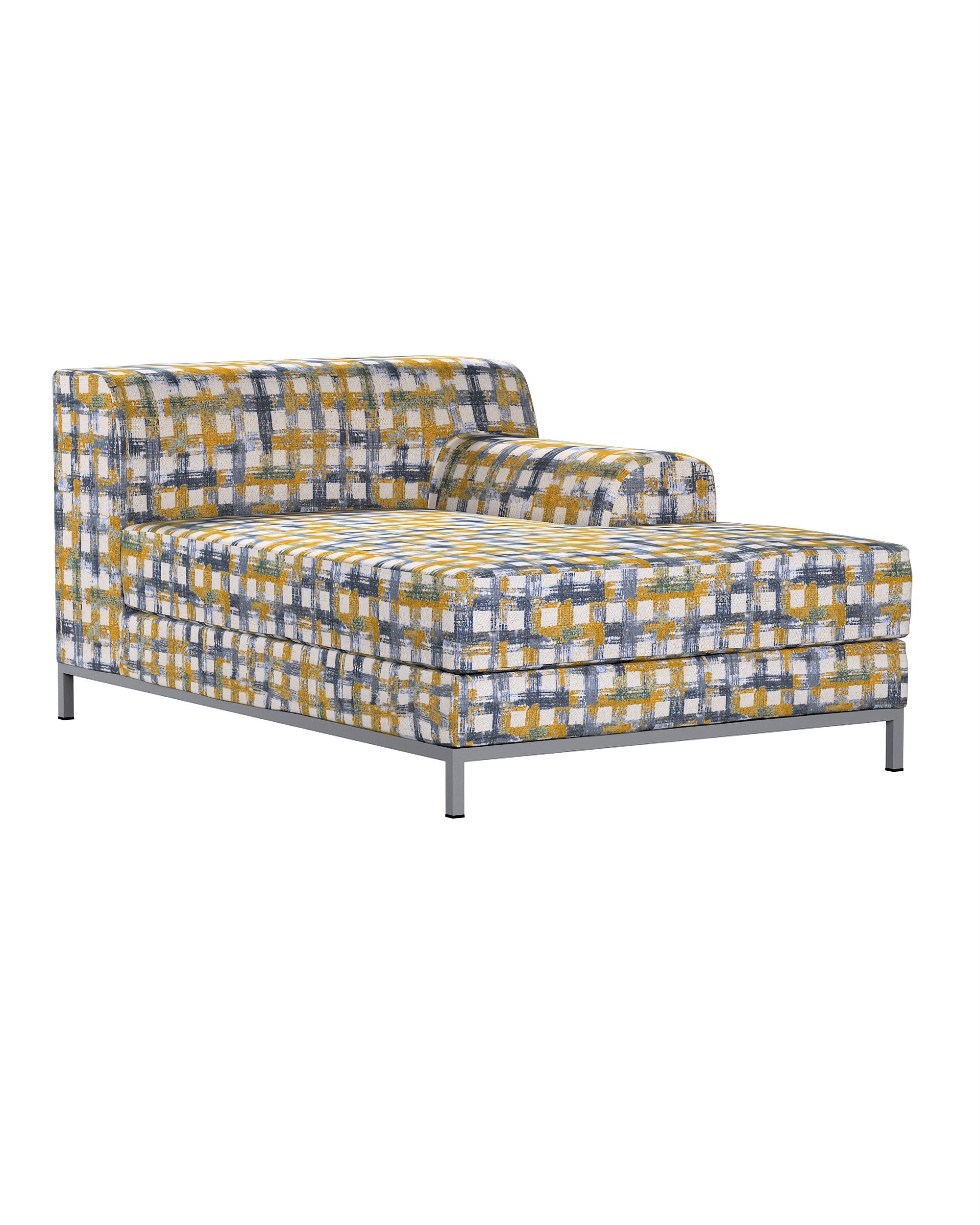 IKEA zitbankhoes/ overtrek voor Kramfors chaise longue rechts kleur product blauw stof met structuur, met patroon