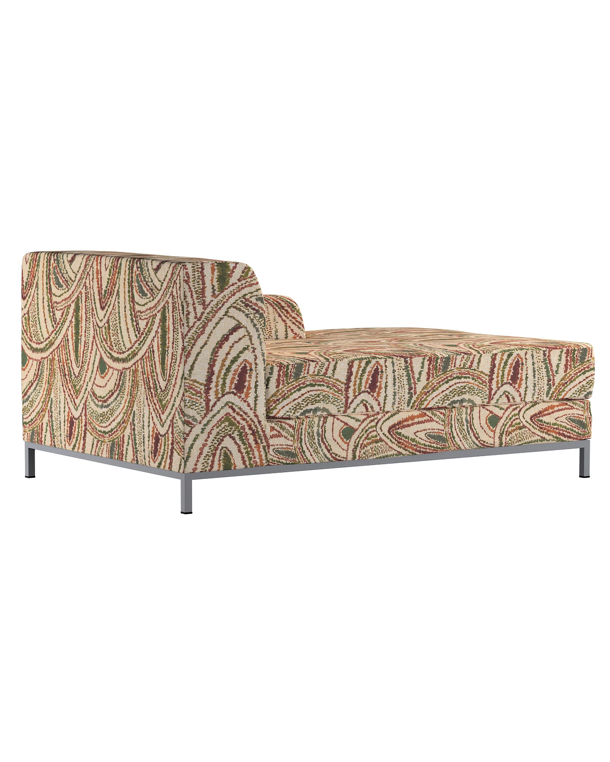 IKEA zitbankhoes/ overtrek voor Kramfors chaise longue rechts kleur product meerkleurig stof met structuur, met patroon (hover)