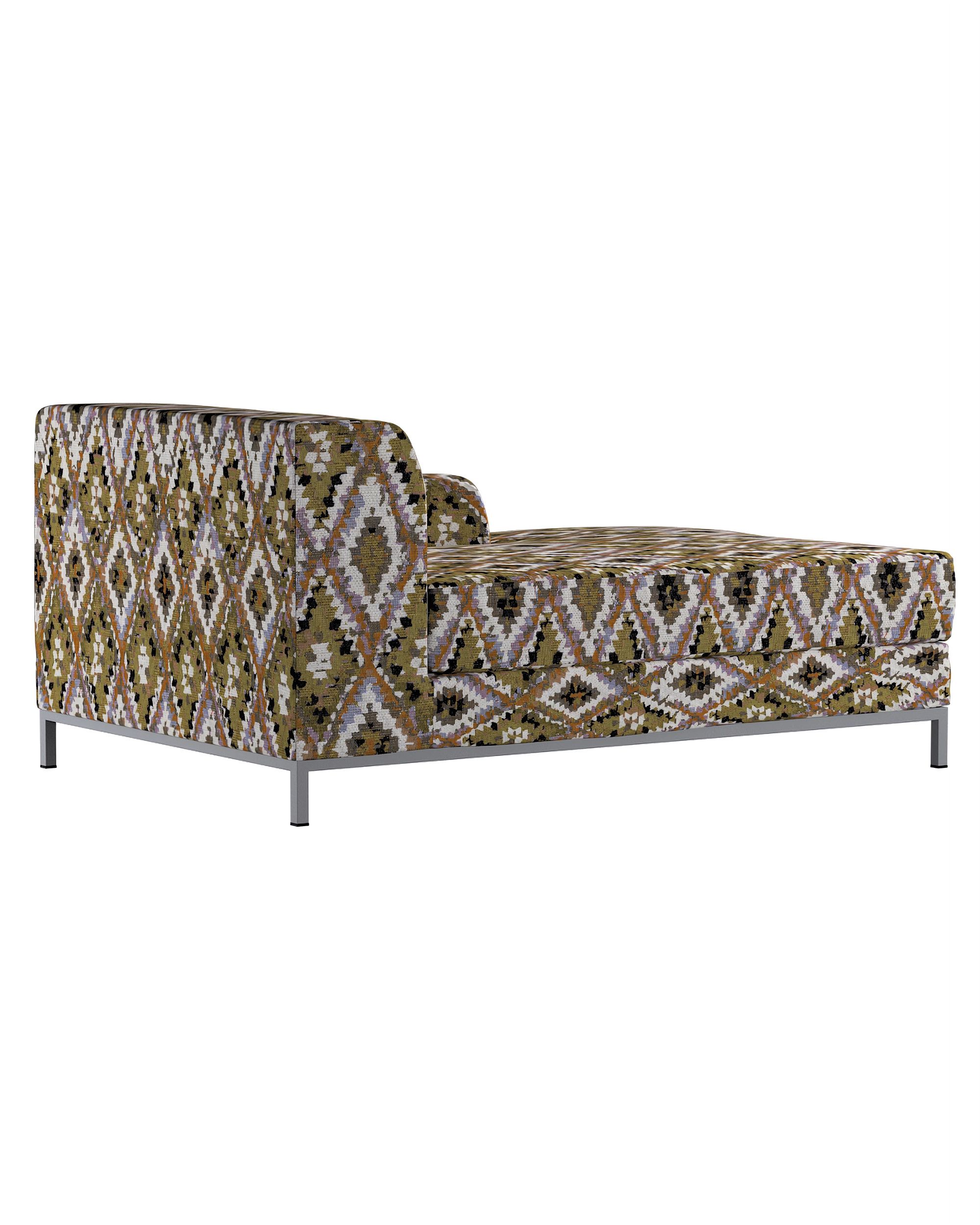 IKEA zitbankhoes/ overtrek voor Kramfors chaise longue rechts kleur product meerkleurig stof met structuur, met patroon (hover)