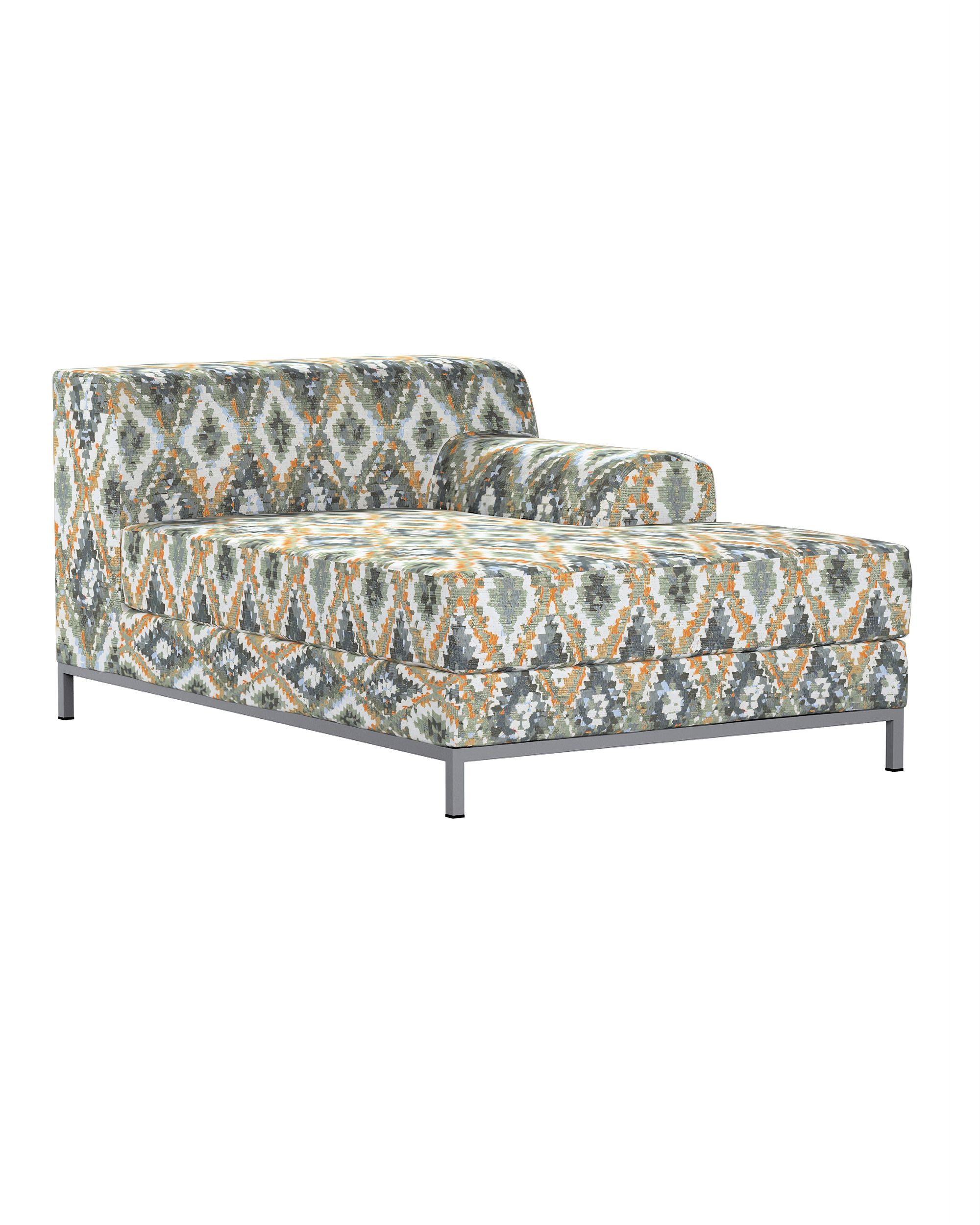 IKEA zitbankhoes/ overtrek voor Kramfors chaise longue rechts kleur product blauw stof met structuur, met patroon