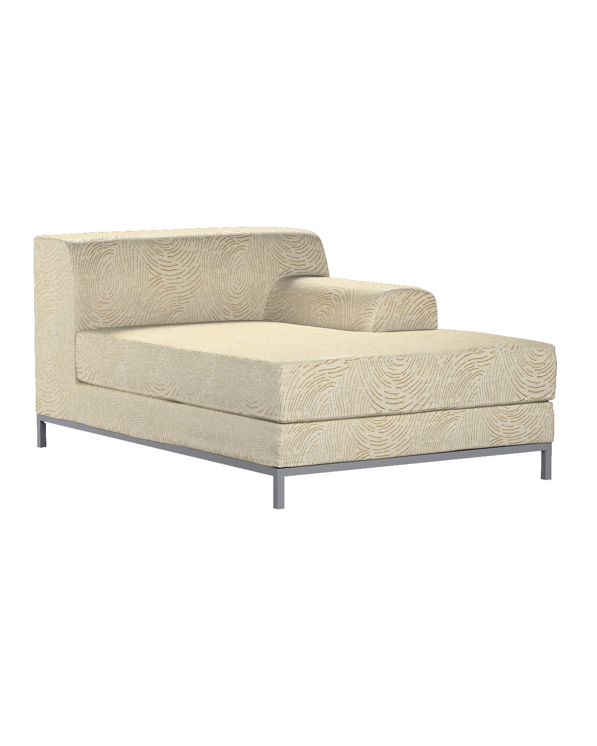 IKEA zitbankhoes/ overtrek voor Kramfors chaise longue rechts kleur product beige stof glanzend, met structuur, met patroon