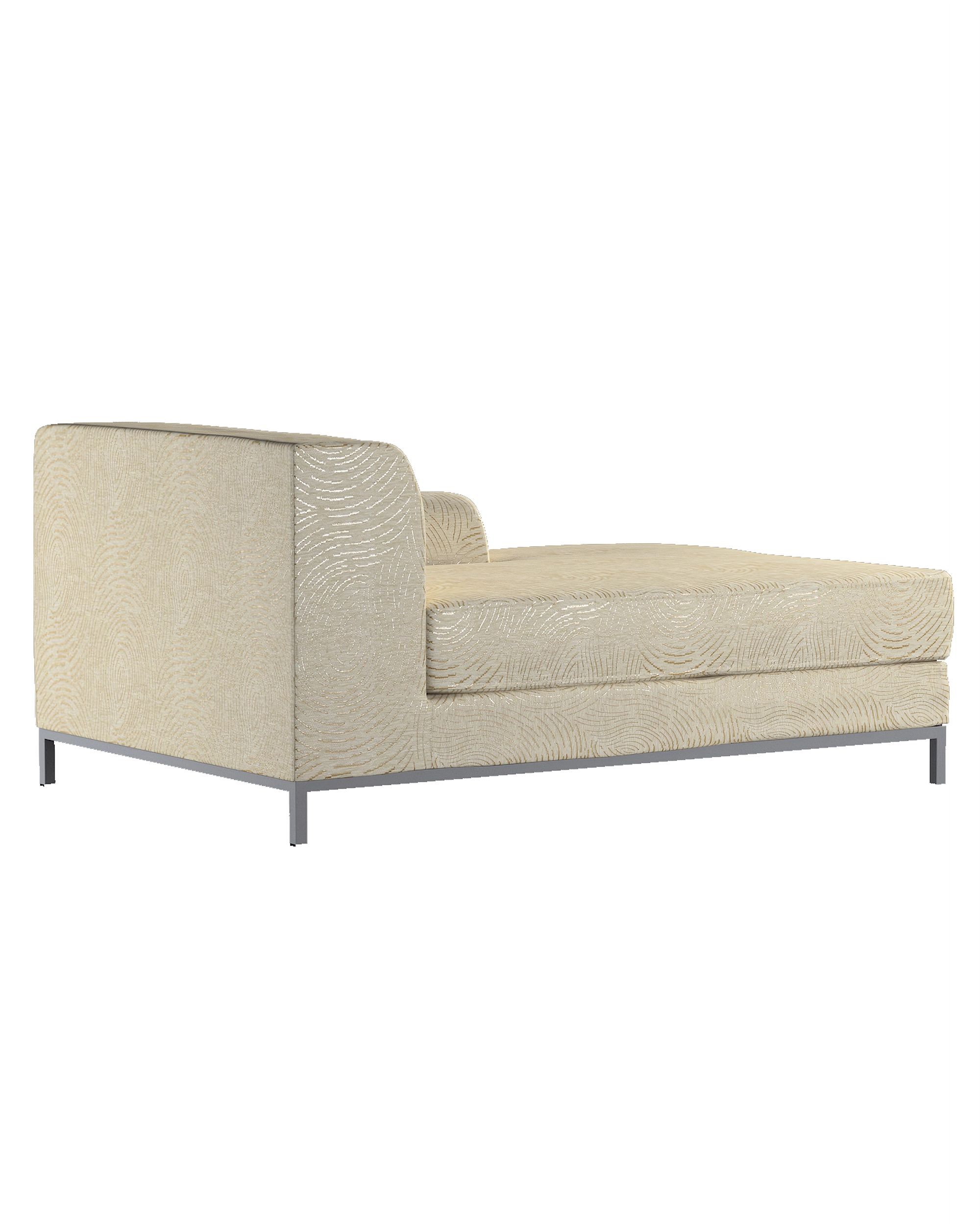 IKEA zitbankhoes/ overtrek voor Kramfors chaise longue rechts kleur product beige stof glanzend, met structuur, met patroon (hover)