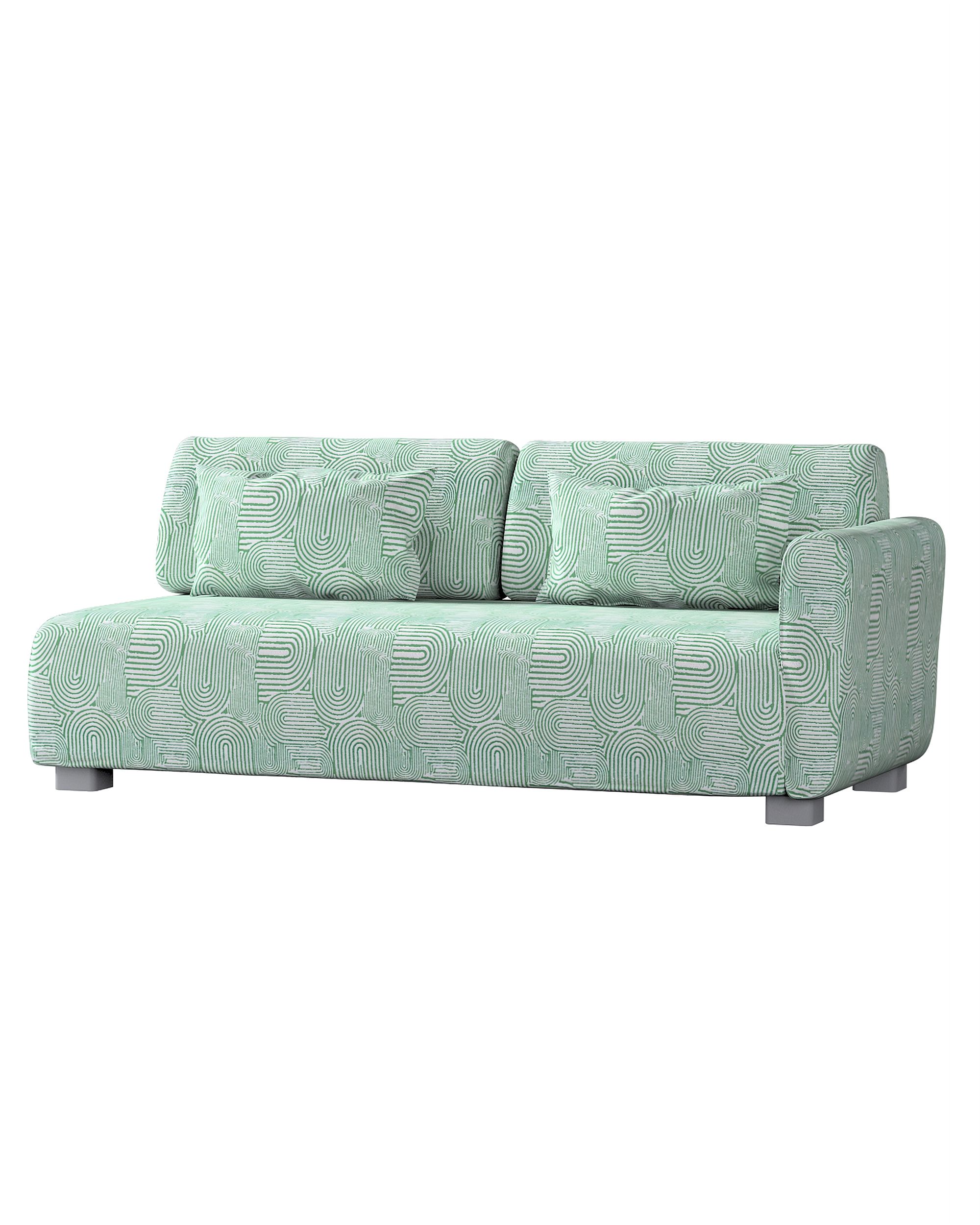 IKEA zitbankhoes voor Mysinge 2-zitsbank met 1 armleuning kleur product groen stof met structuur, met patroon