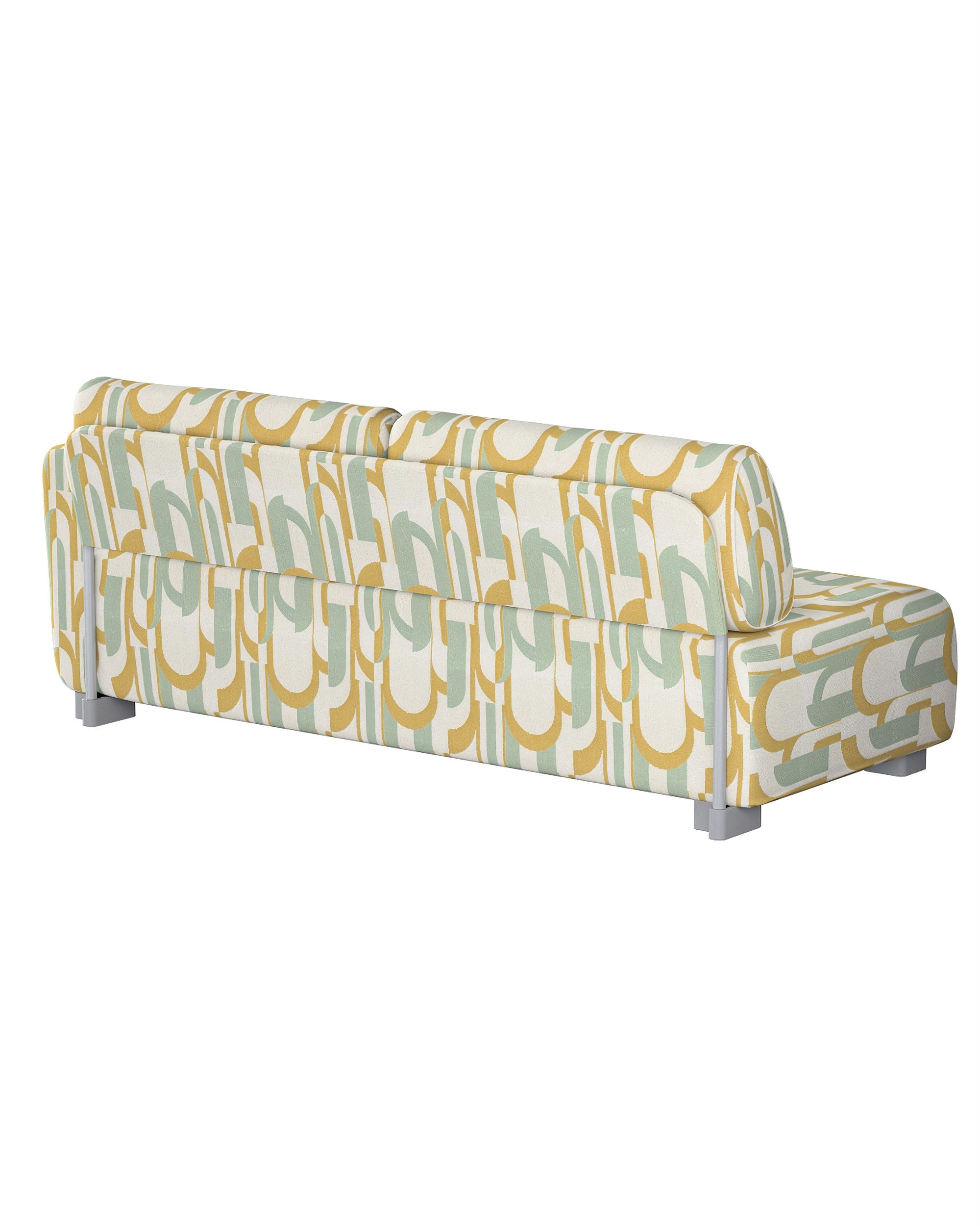 IKEA zitbankhoes voor Mysinge 2-zitsbank met 1 armleuning kleur product groen stof met structuur, met patroon (hover)