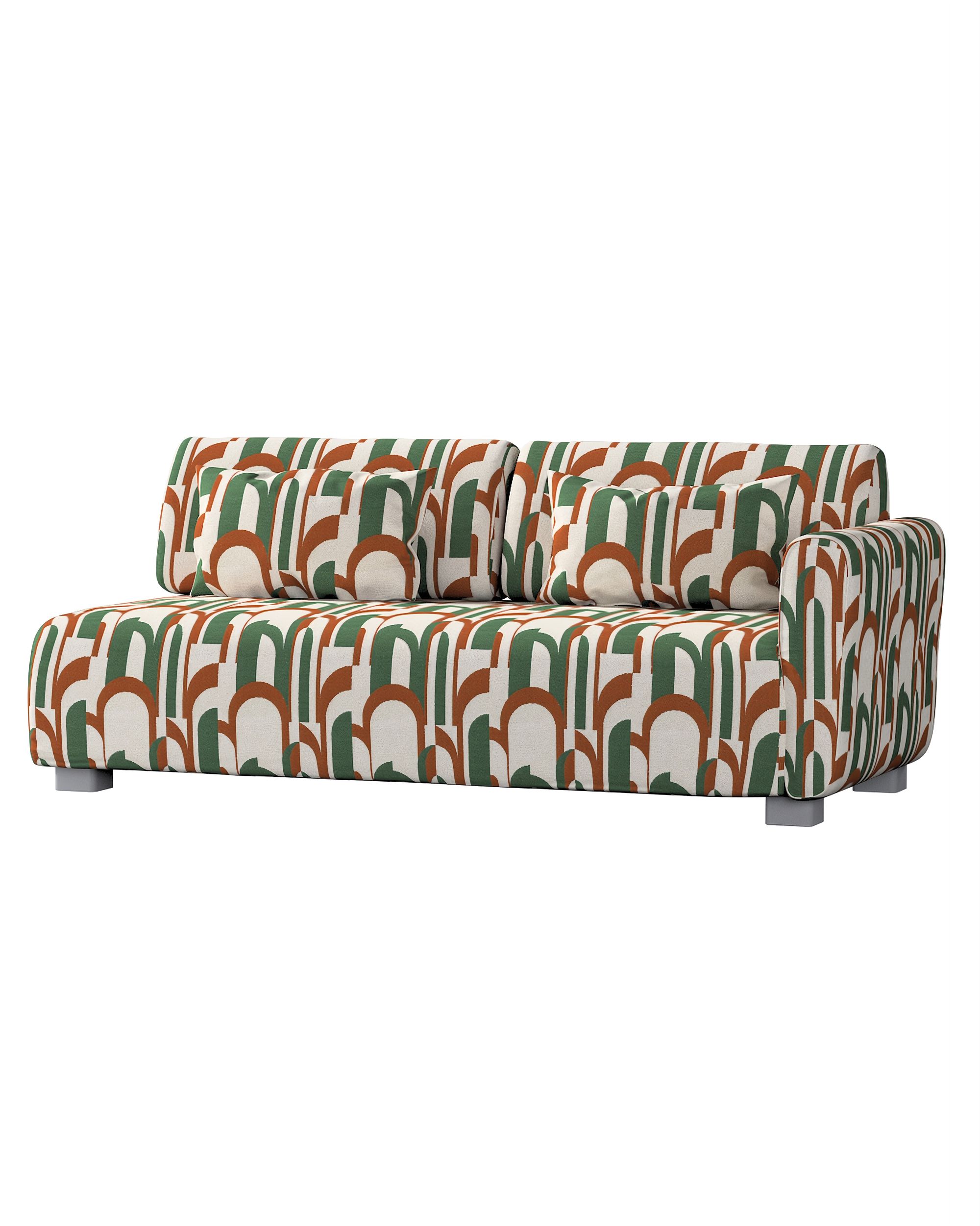 IKEA zitbankhoes voor Mysinge 2-zitsbank met 1 armleuning kleur product groen stof met structuur, met patroon
