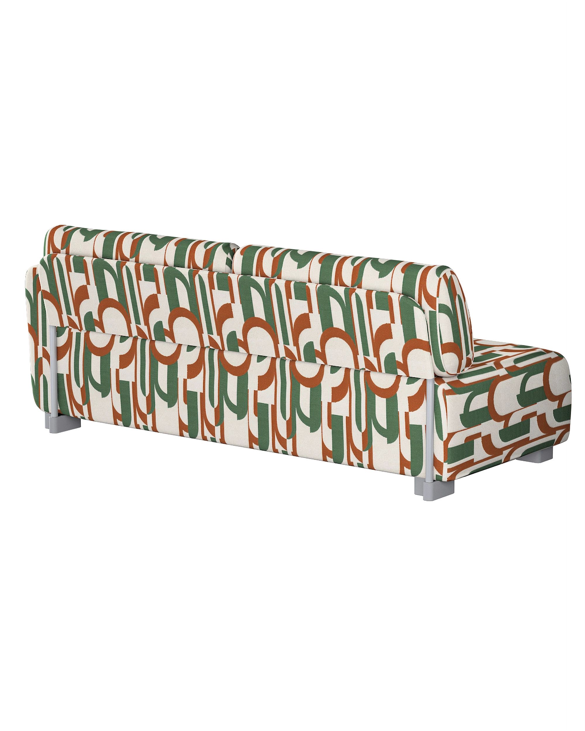 IKEA zitbankhoes voor Mysinge 2-zitsbank met 1 armleuning kleur product groen stof met structuur, met patroon (hover)