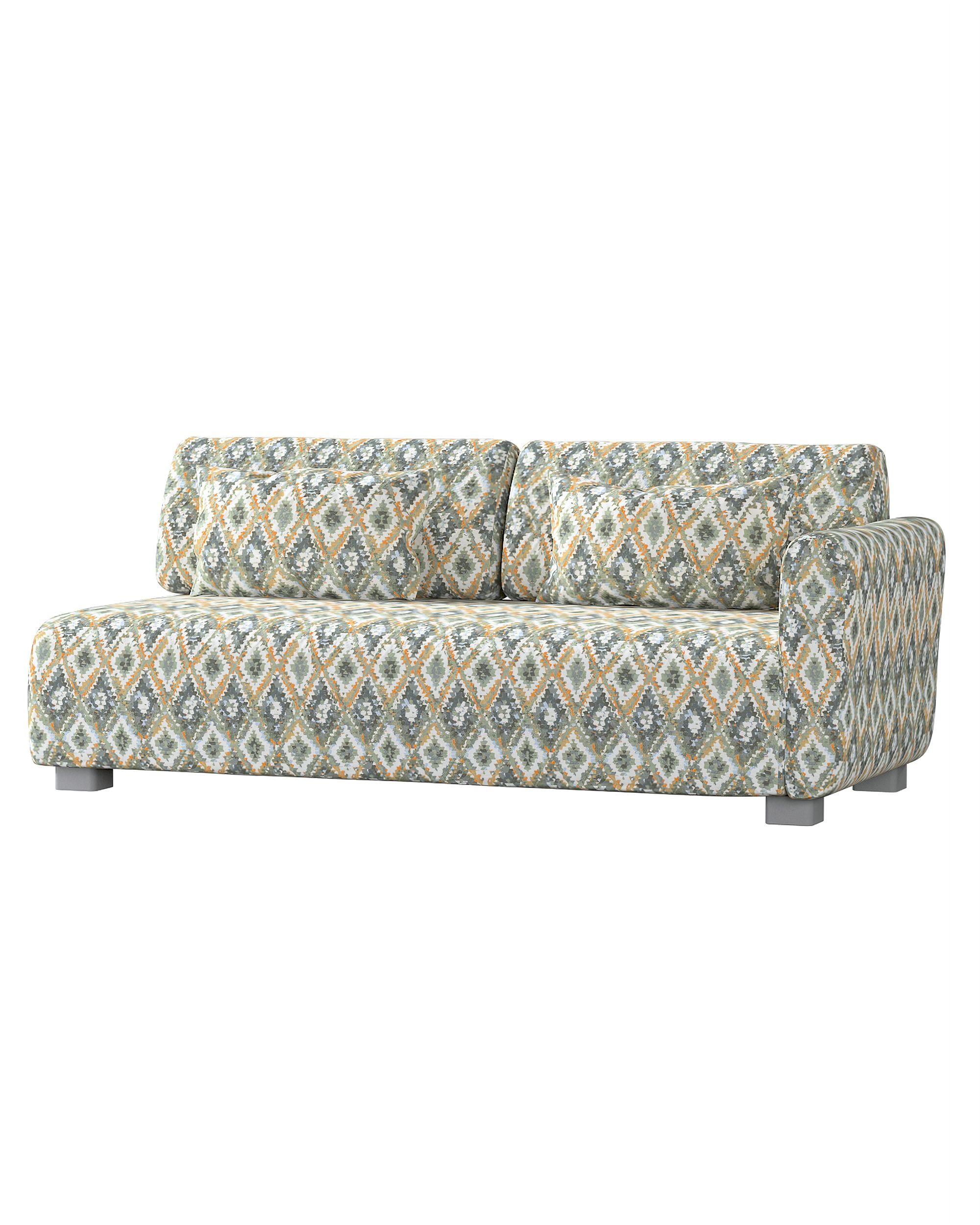 IKEA zitbankhoes voor Mysinge 2-zitsbank met 1 armleuning kleur product blauw stof met structuur, met patroon