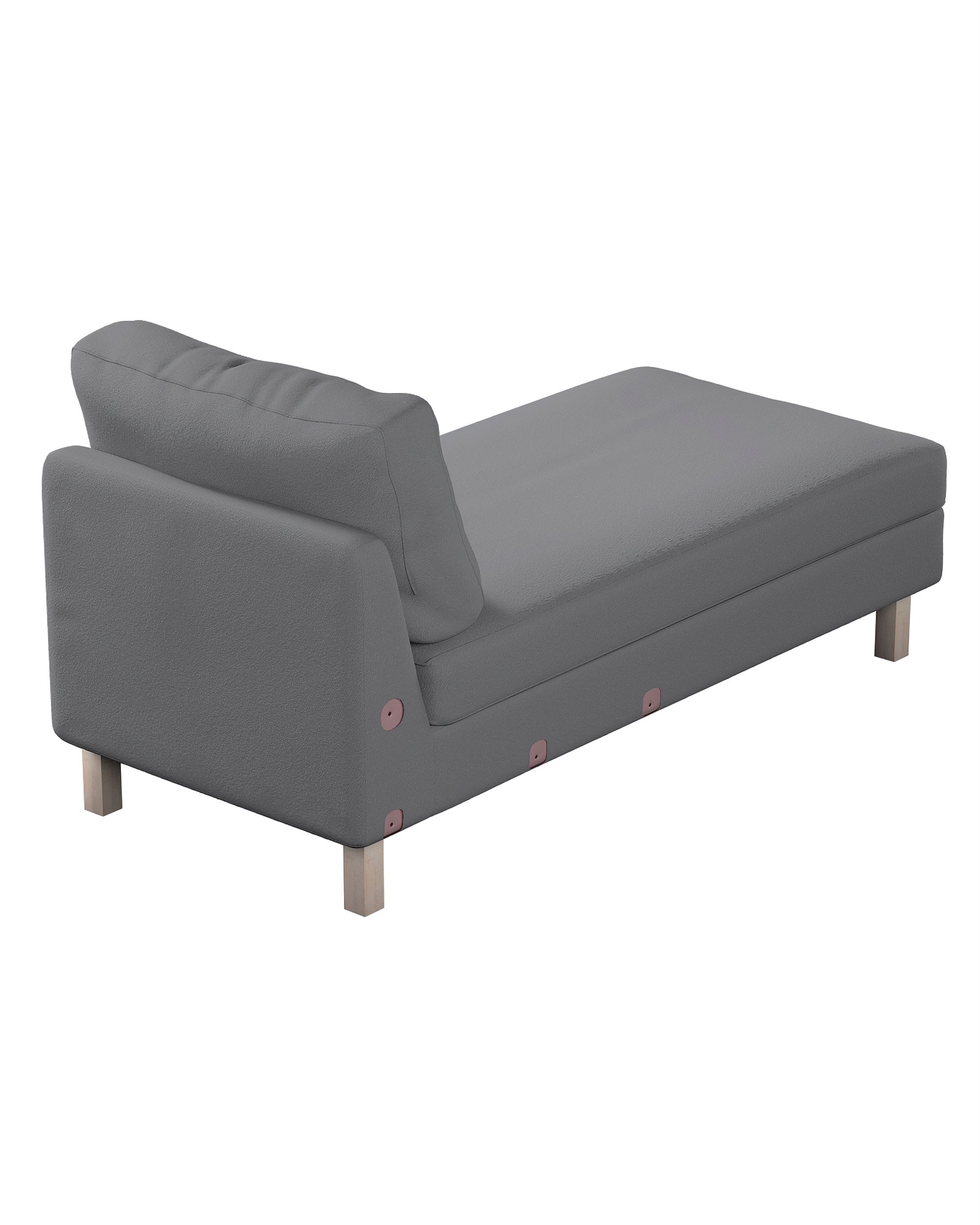 Zitbankhoes, Karlstad chaise longue kleur product grijs stof met structuur