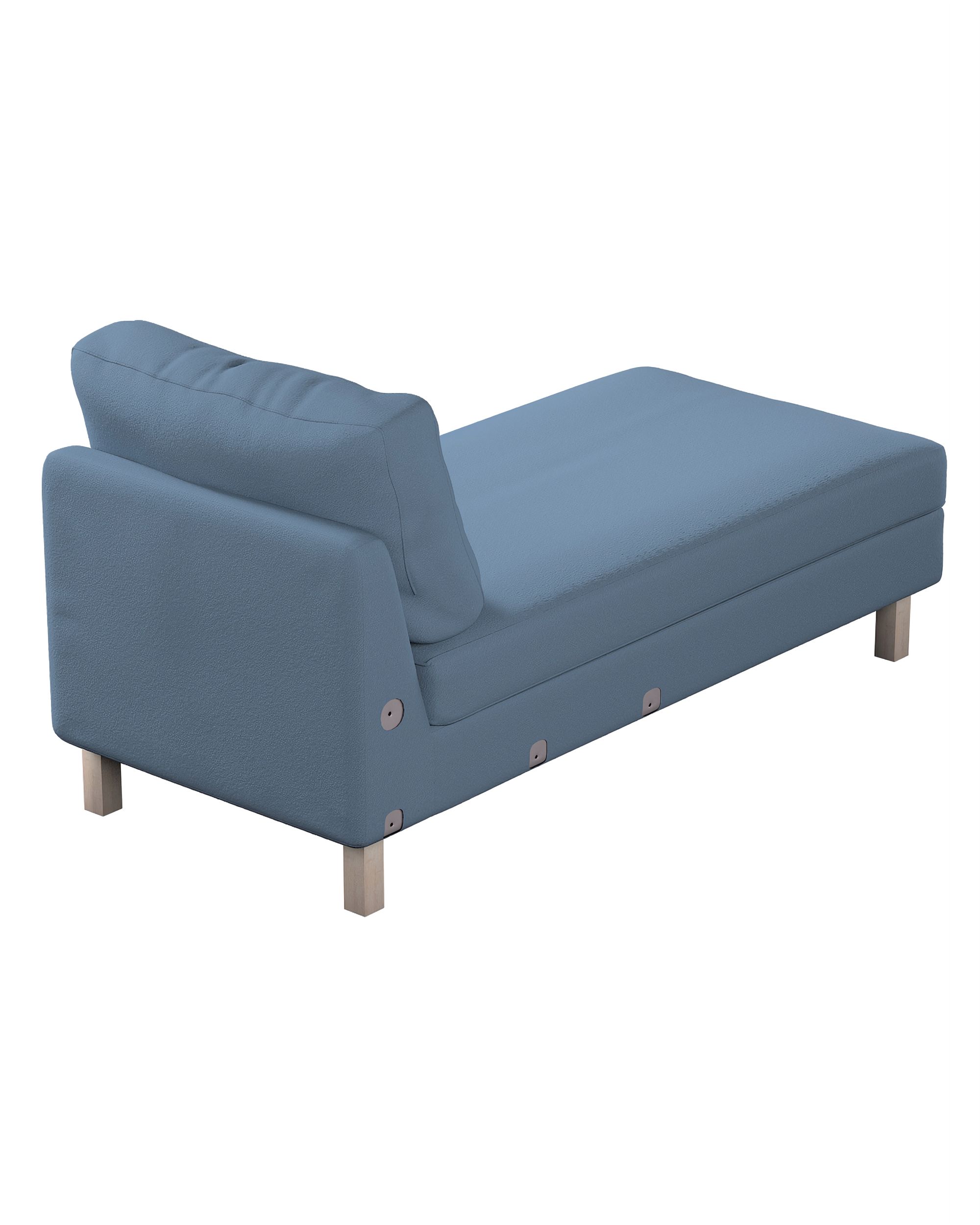 Zitbankhoes, Karlstad chaise longue kleur product blauw stof met structuur