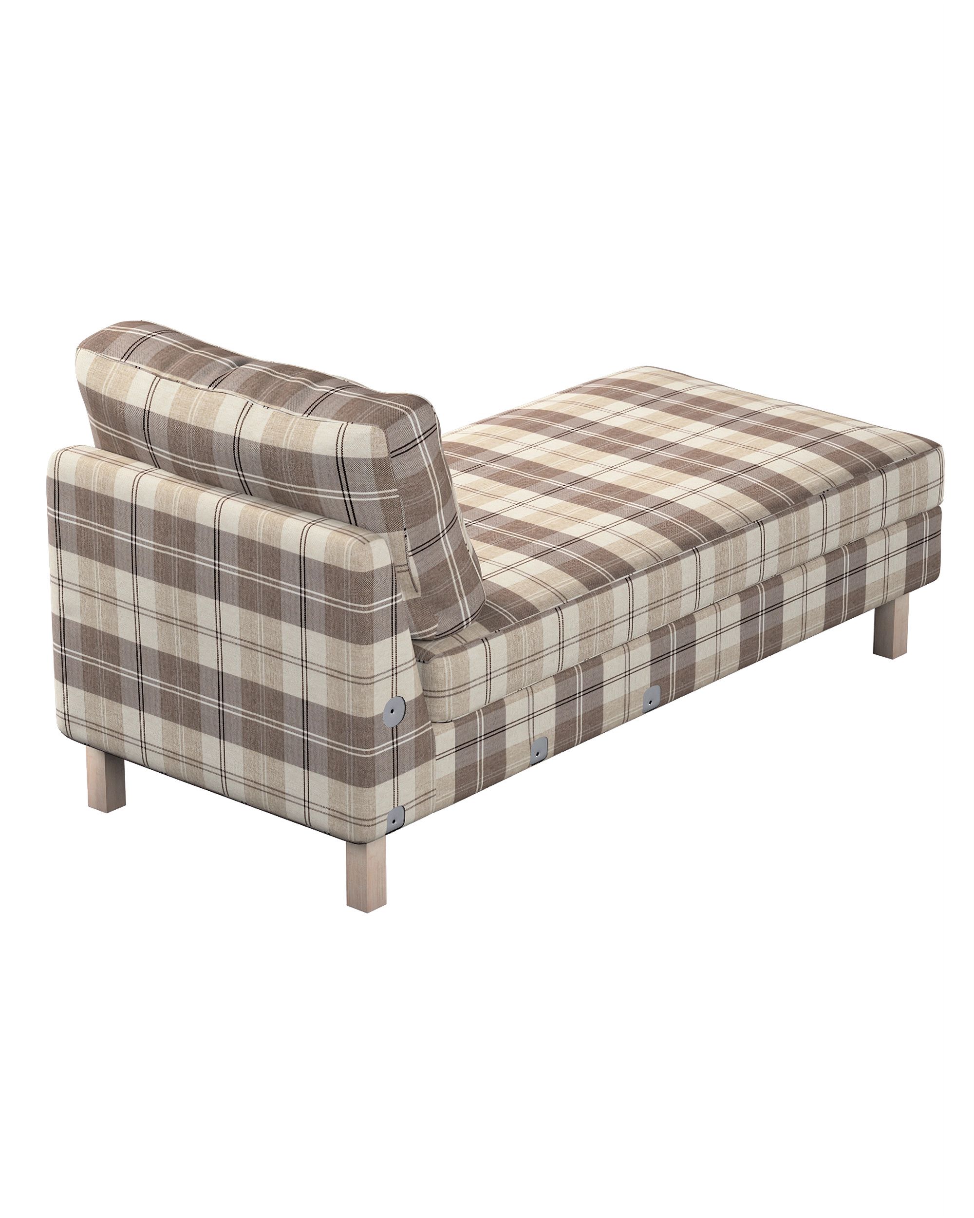 Model Karlstad chaise longue bijzetbank kleur product beige stof met structuur, met patroon (hover)