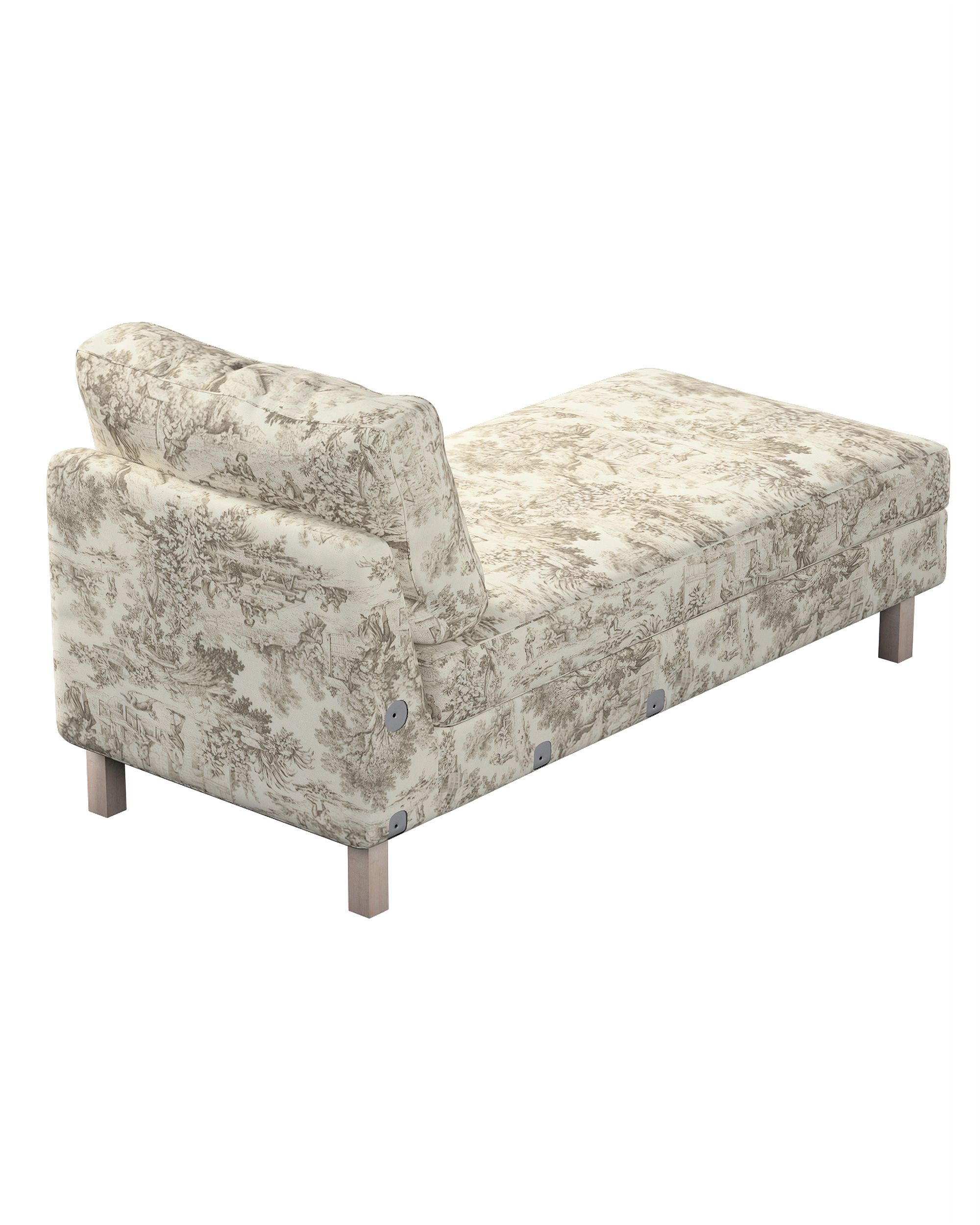 Model Karlstad chaise longue bijzetbank kleur product bruin stof met patroon (hover)