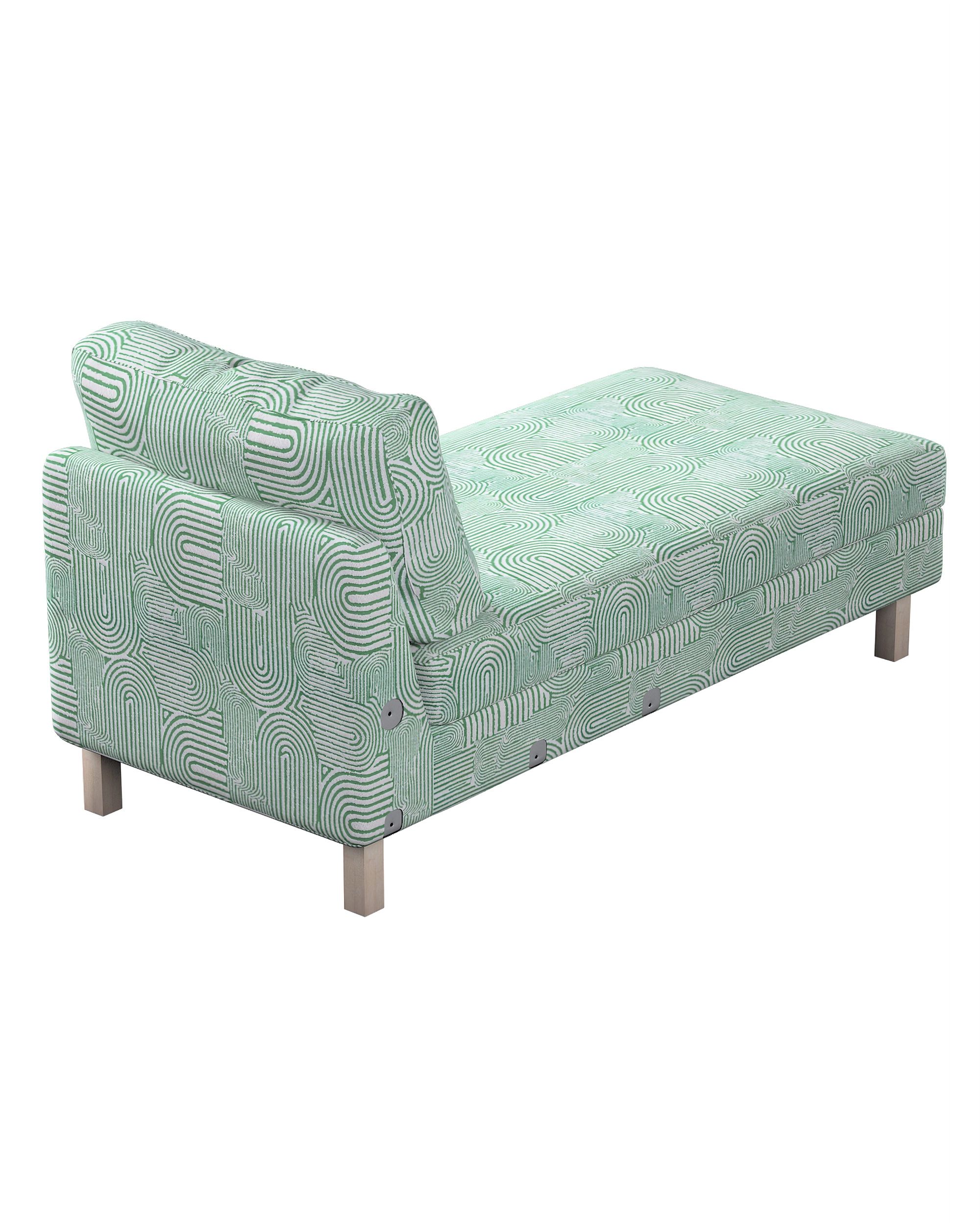 Model Karlstad chaise longue bijzetbank kleur product groen stof met structuur, met patroon (hover)