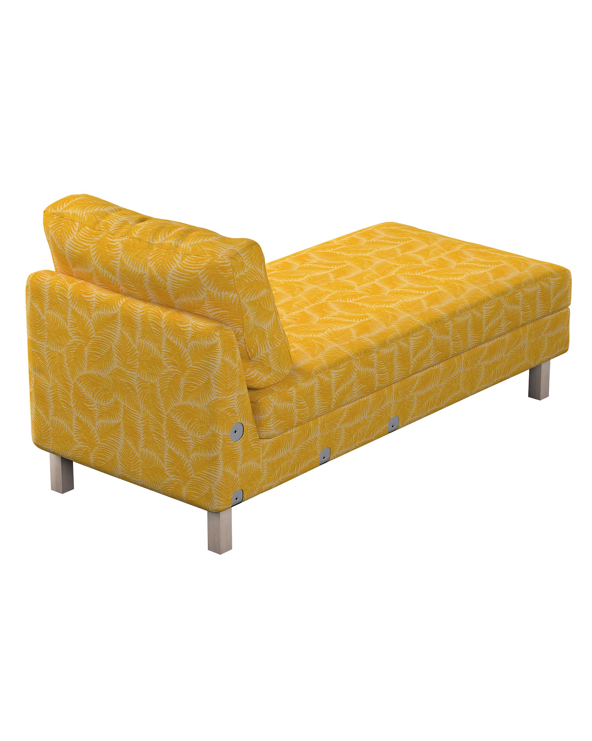 Model Karlstad chaise longue bijzetbank kleur product geel stof met structuur, met patroon (hover)