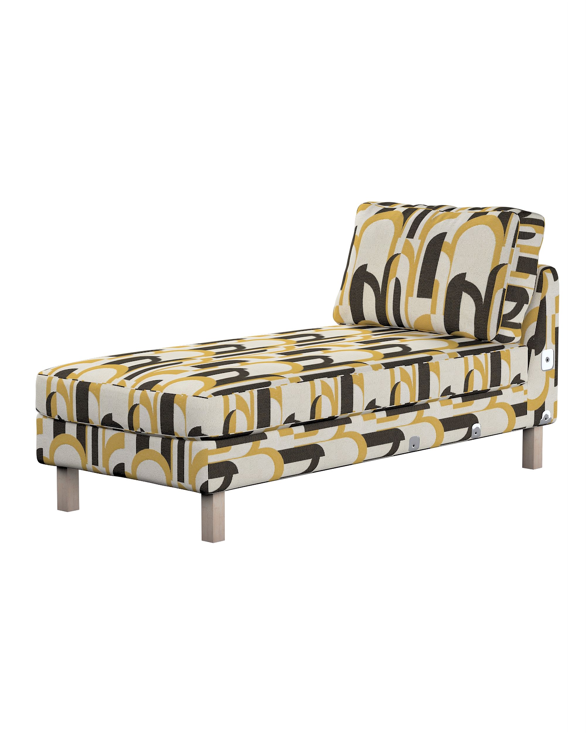 Model Karlstad chaise longue bijzetbank kleur product meerkleurig stof met structuur, met patroon