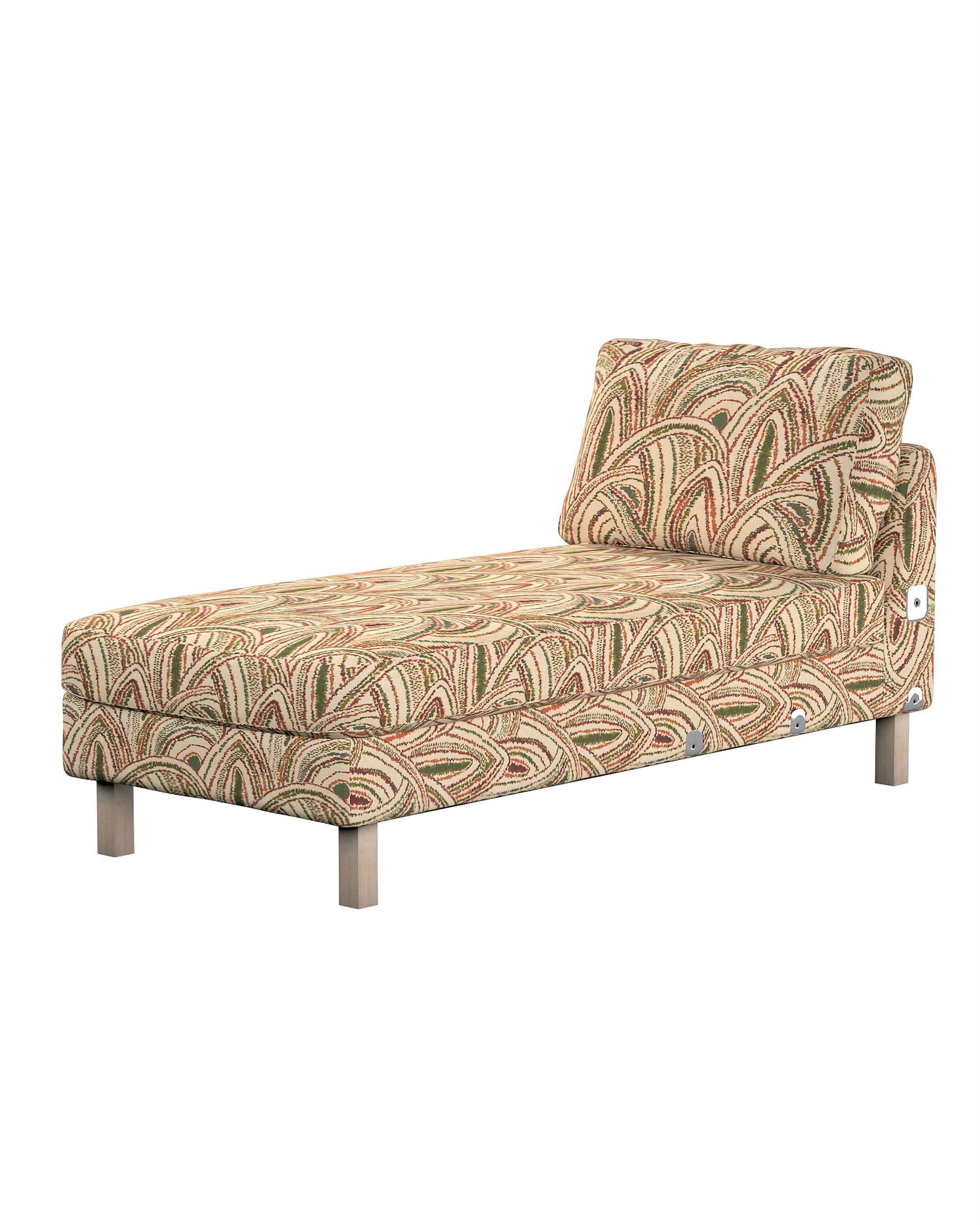 Model Karlstad chaise longue bijzetbank kleur product meerkleurig stof met structuur, met patroon