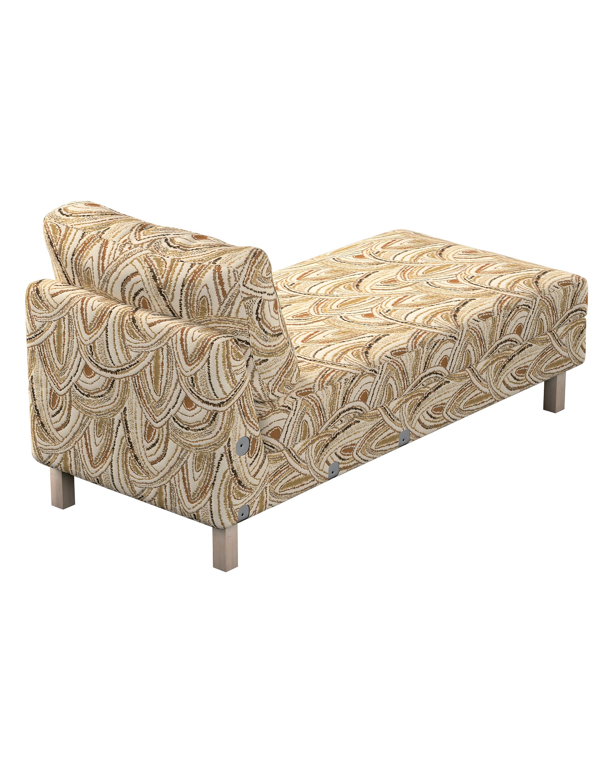 Model Karlstad chaise longue bijzetbank kleur product beige stof met structuur, met patroon (hover)