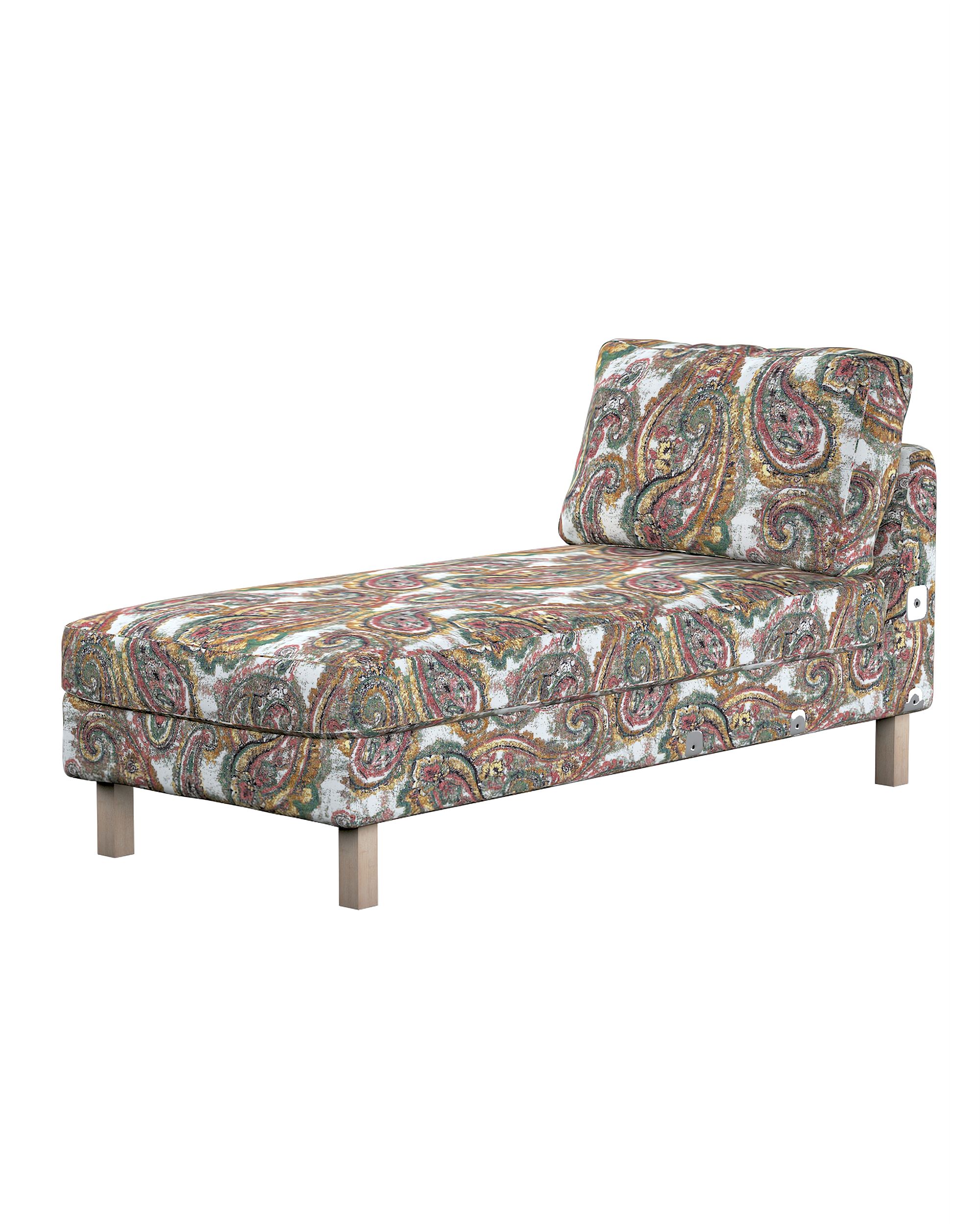 Model Karlstad chaise longue bijzetbank kleur product meerkleurig stof met structuur, met patroon