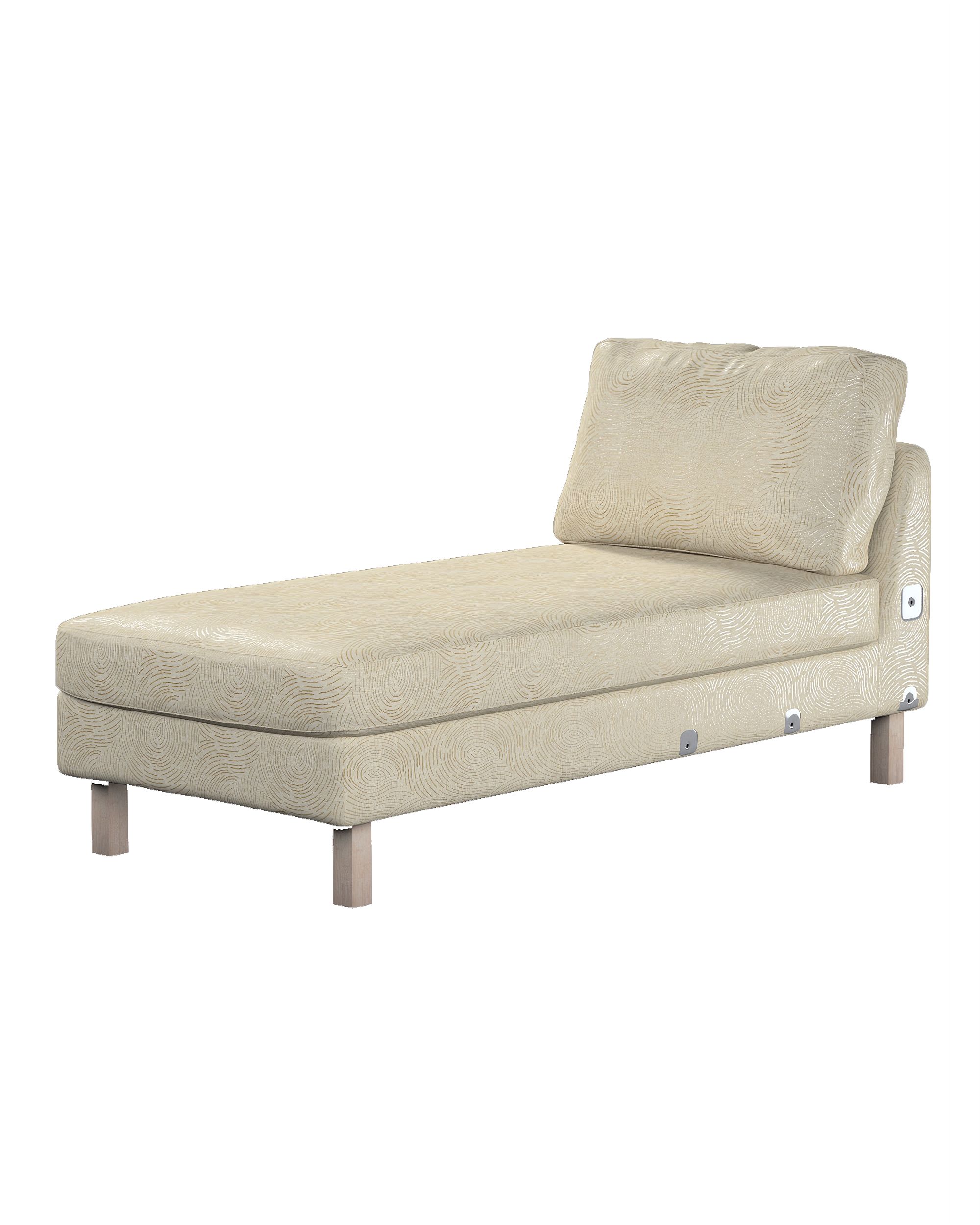 Model Karlstad chaise longue bijzetbank kleur product beige stof glanzend, met structuur, met patroon