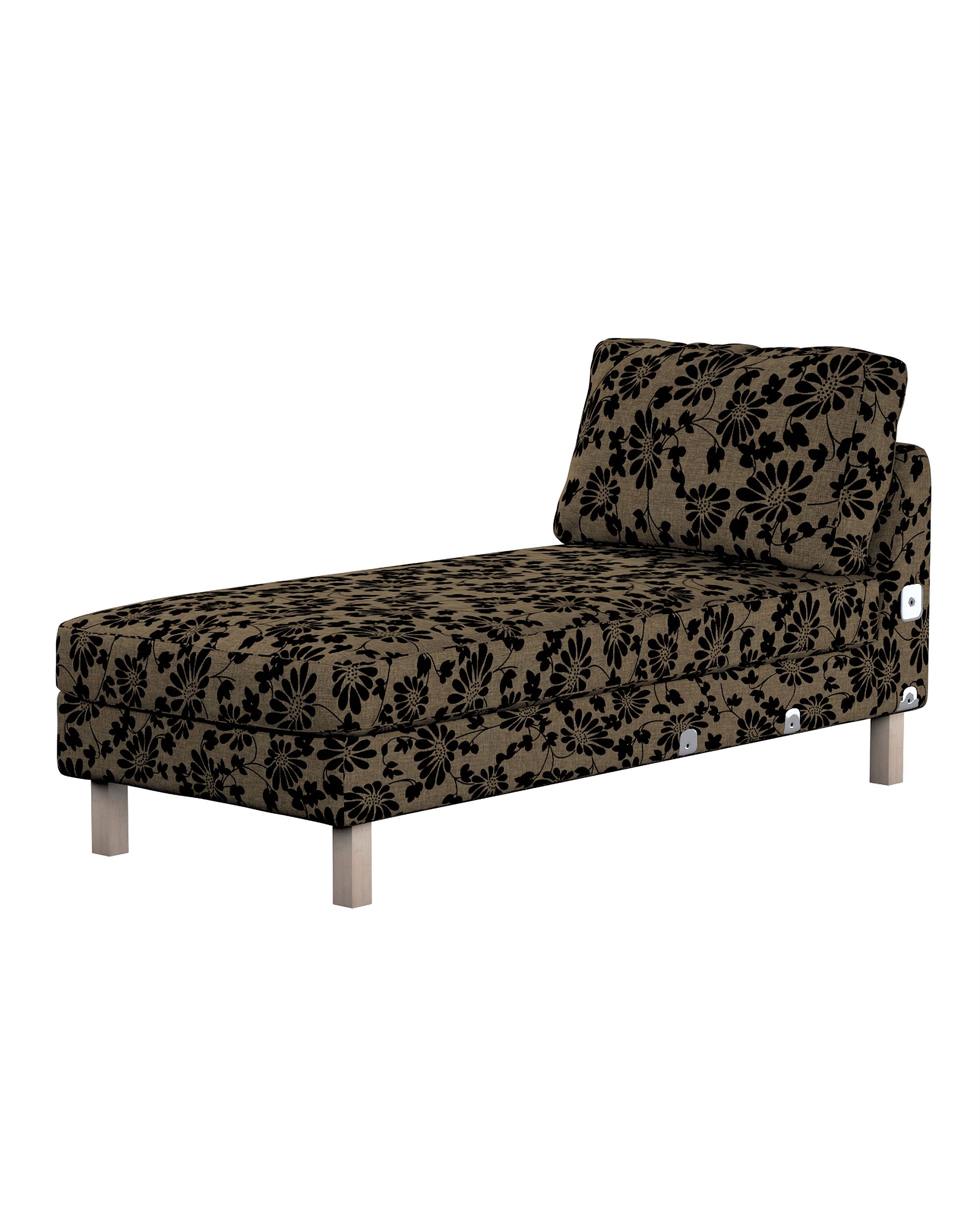 Model Karlstad chaise longue bijzetbank kleur product beige stof met structuur, met patroon