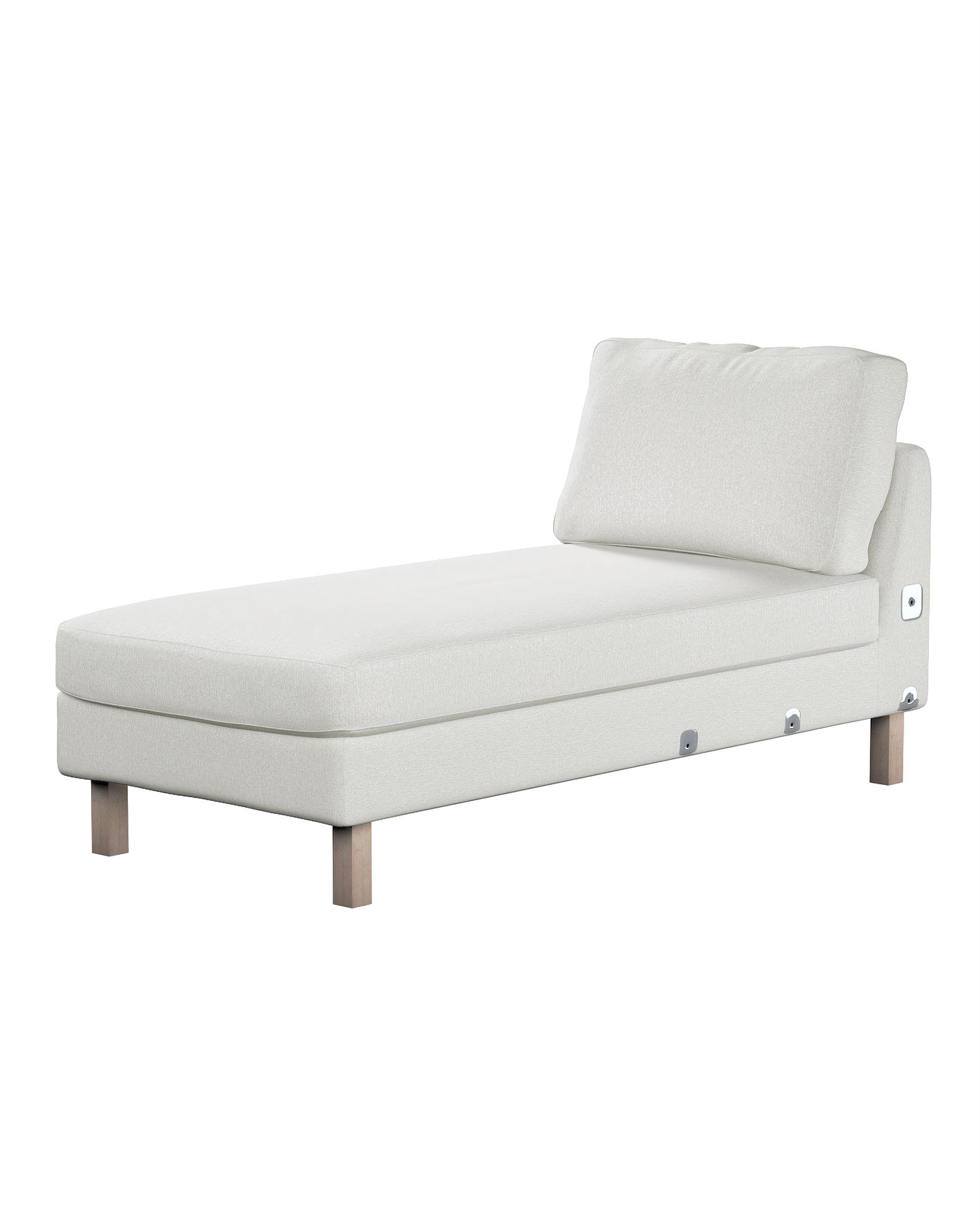 Model Karlstad chaise longue bijzetbank kleur product crème stof met structuur