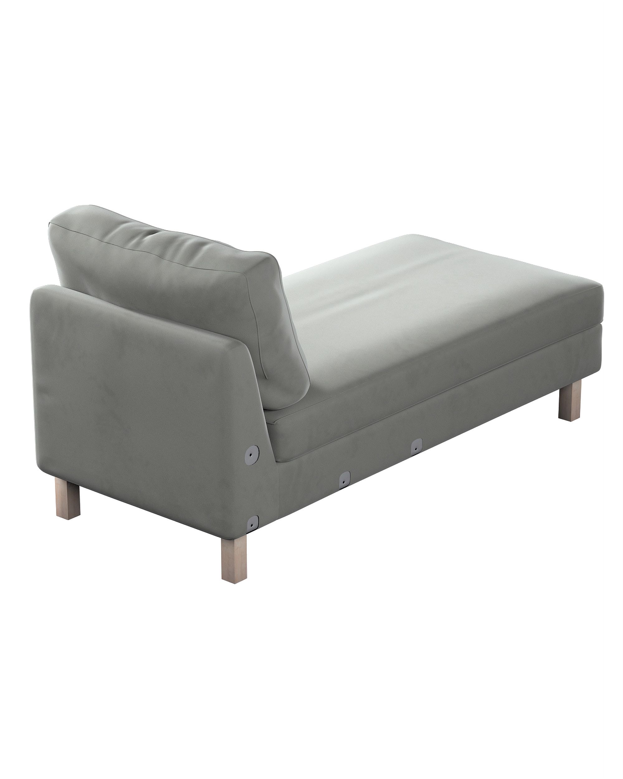Model Karlstad chaise longue bijzetbank kleur product grijs stof glanzend, fluweel (hover)