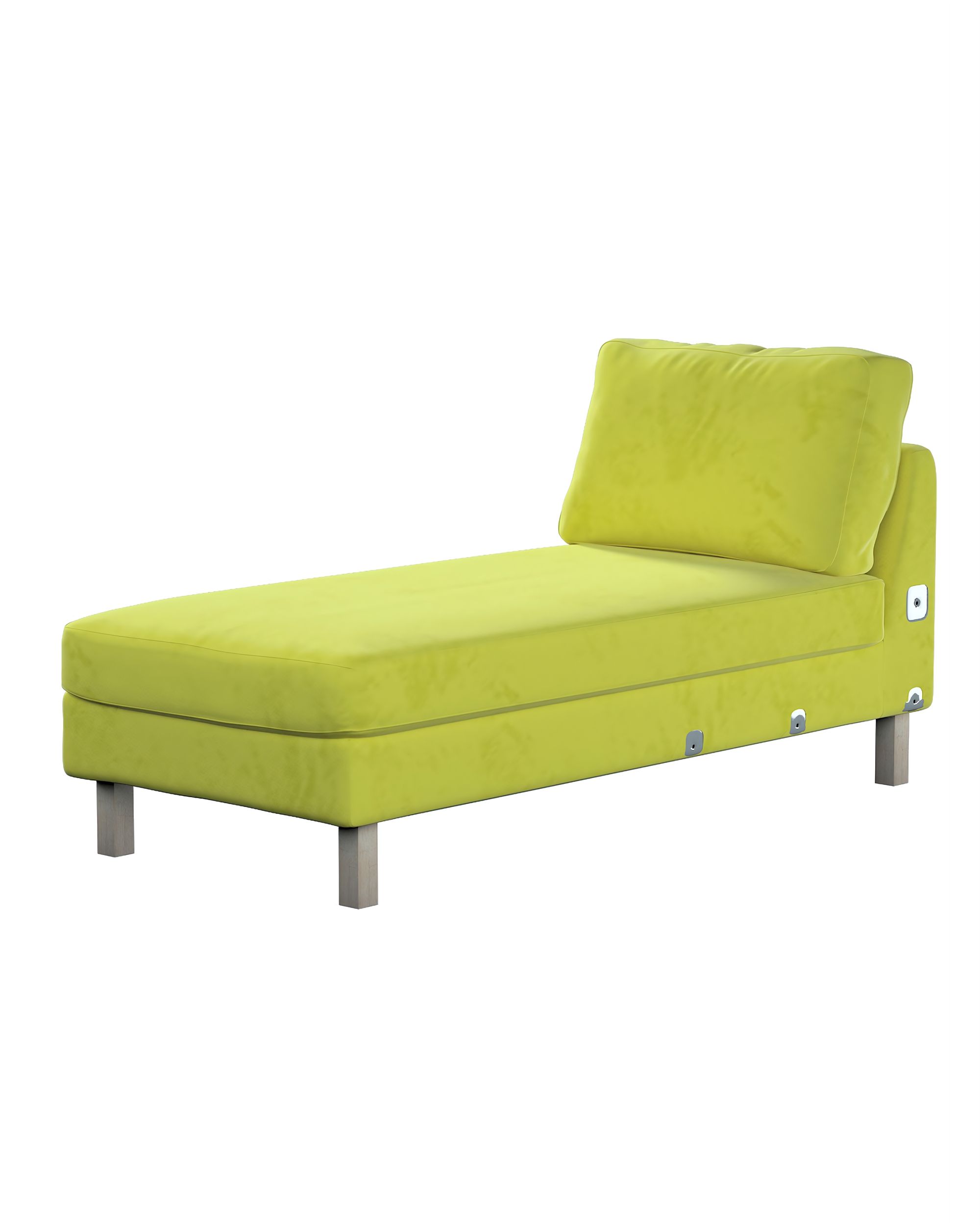 Model Karlstad chaise longue bijzetbank kleur product groen stof glanzend, fluweel