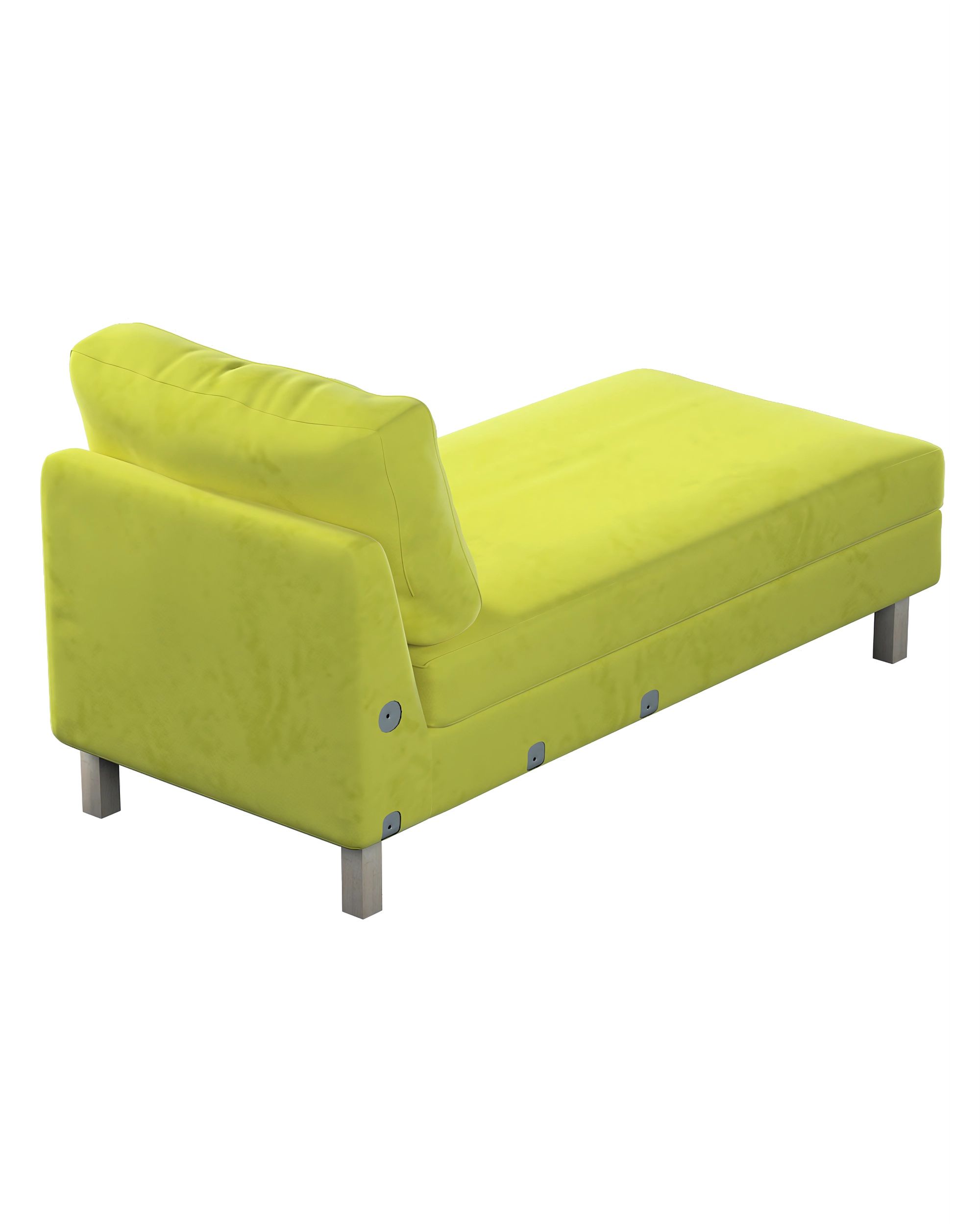 Model Karlstad chaise longue bijzetbank kleur product groen stof glanzend, fluweel (hover)