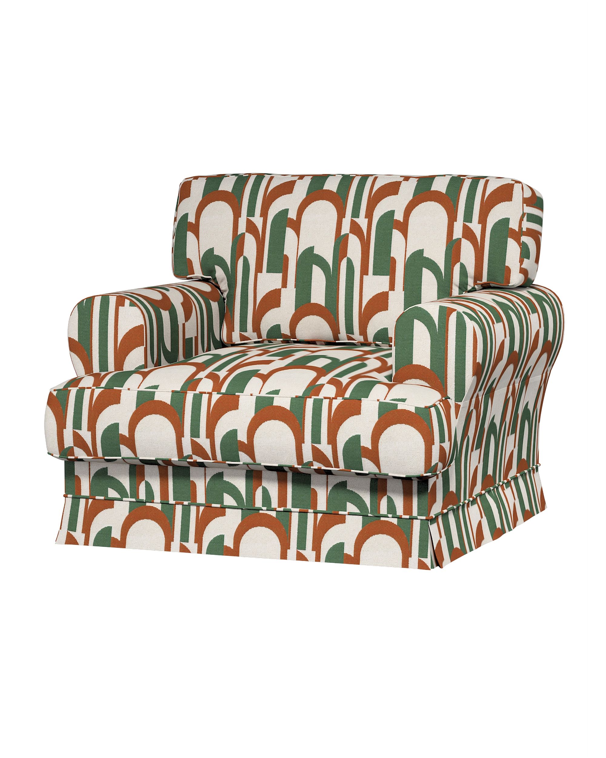 IKEA stoelhoes/ overtrek voor Ekeskog kleur product groen stof met structuur, met patroon