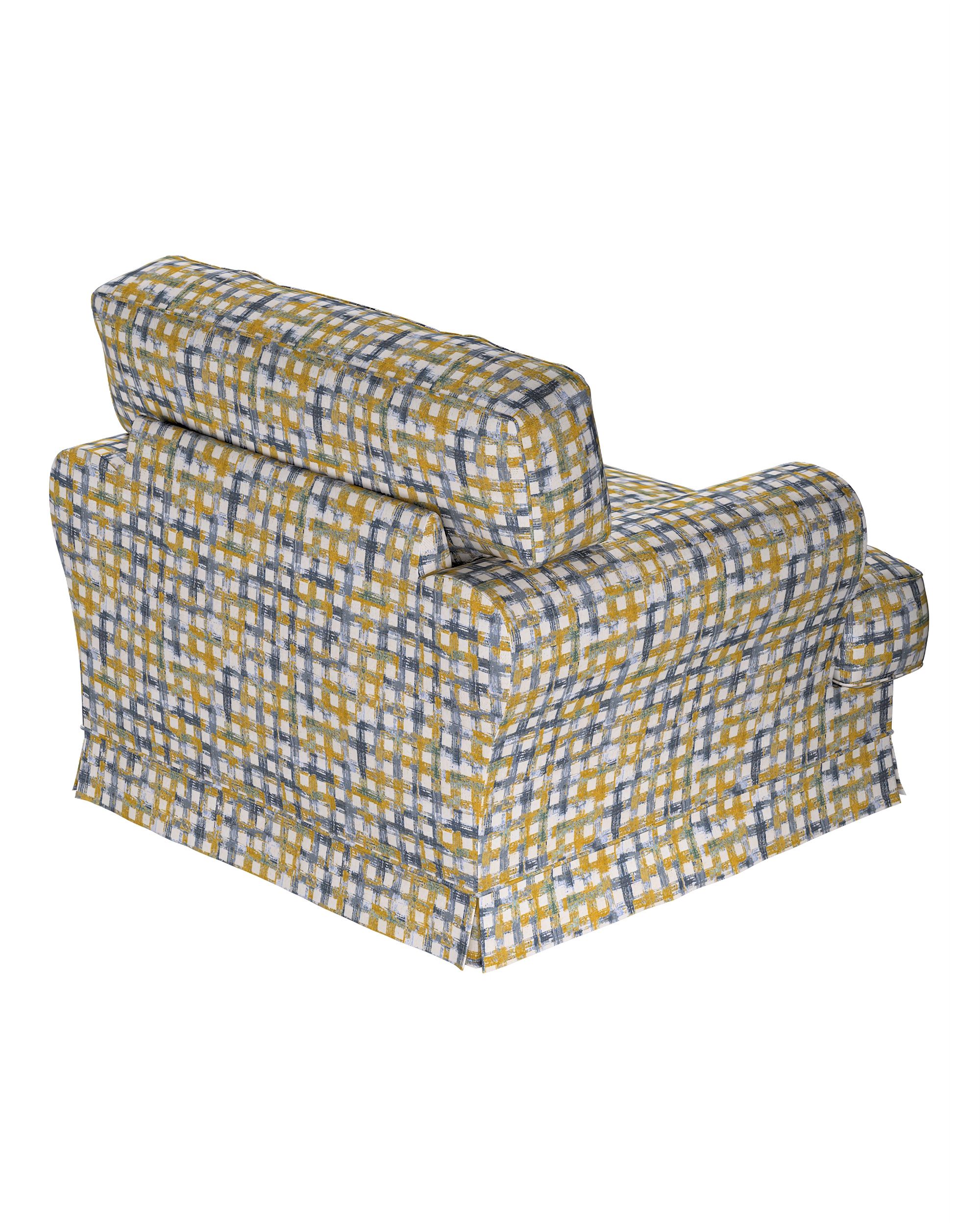 IKEA stoelhoes/ overtrek voor Ekeskog kleur product blauw stof met structuur, met patroon (hover)