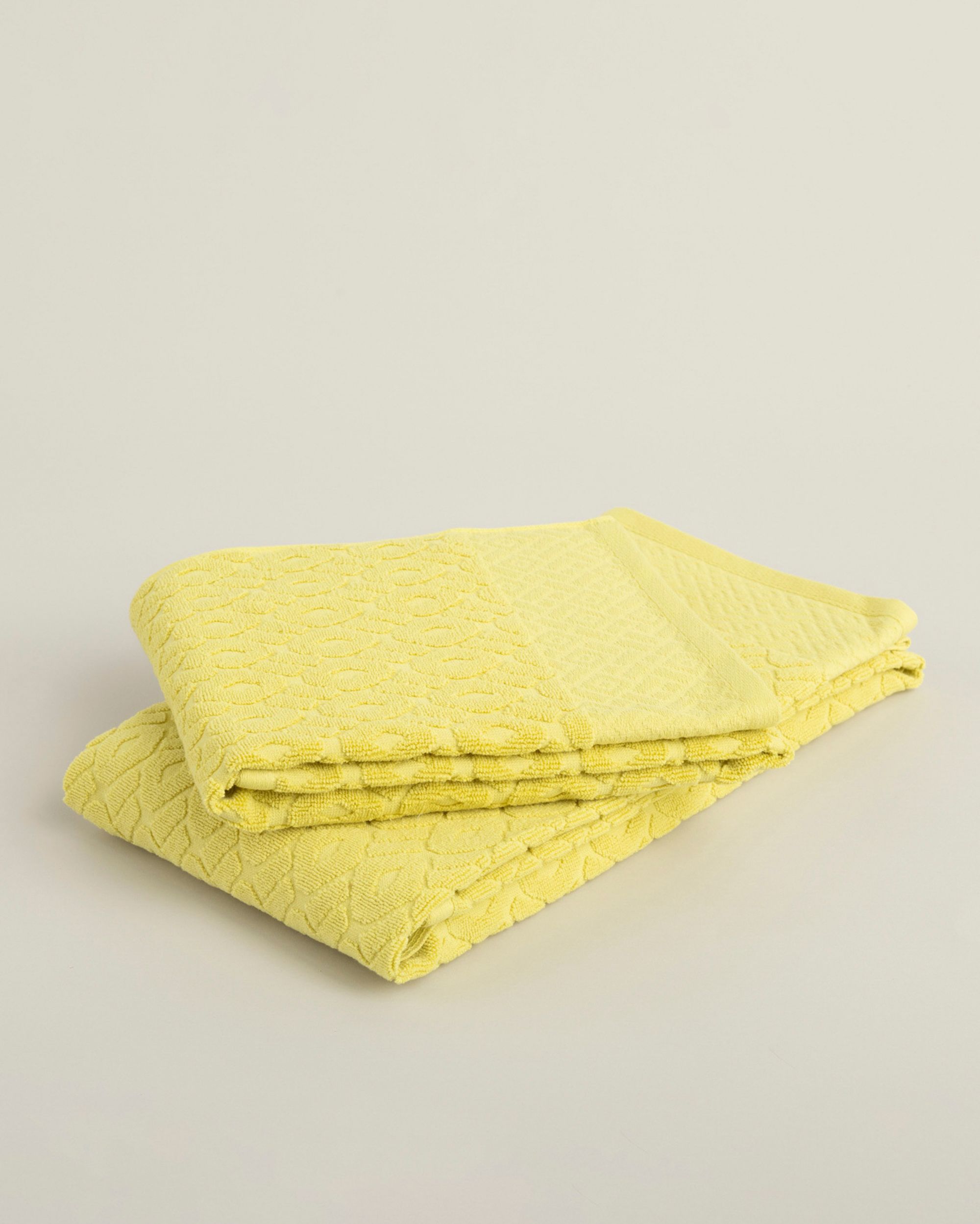 Handdoek Lattice 70x140 cm zonnig geel (hover)