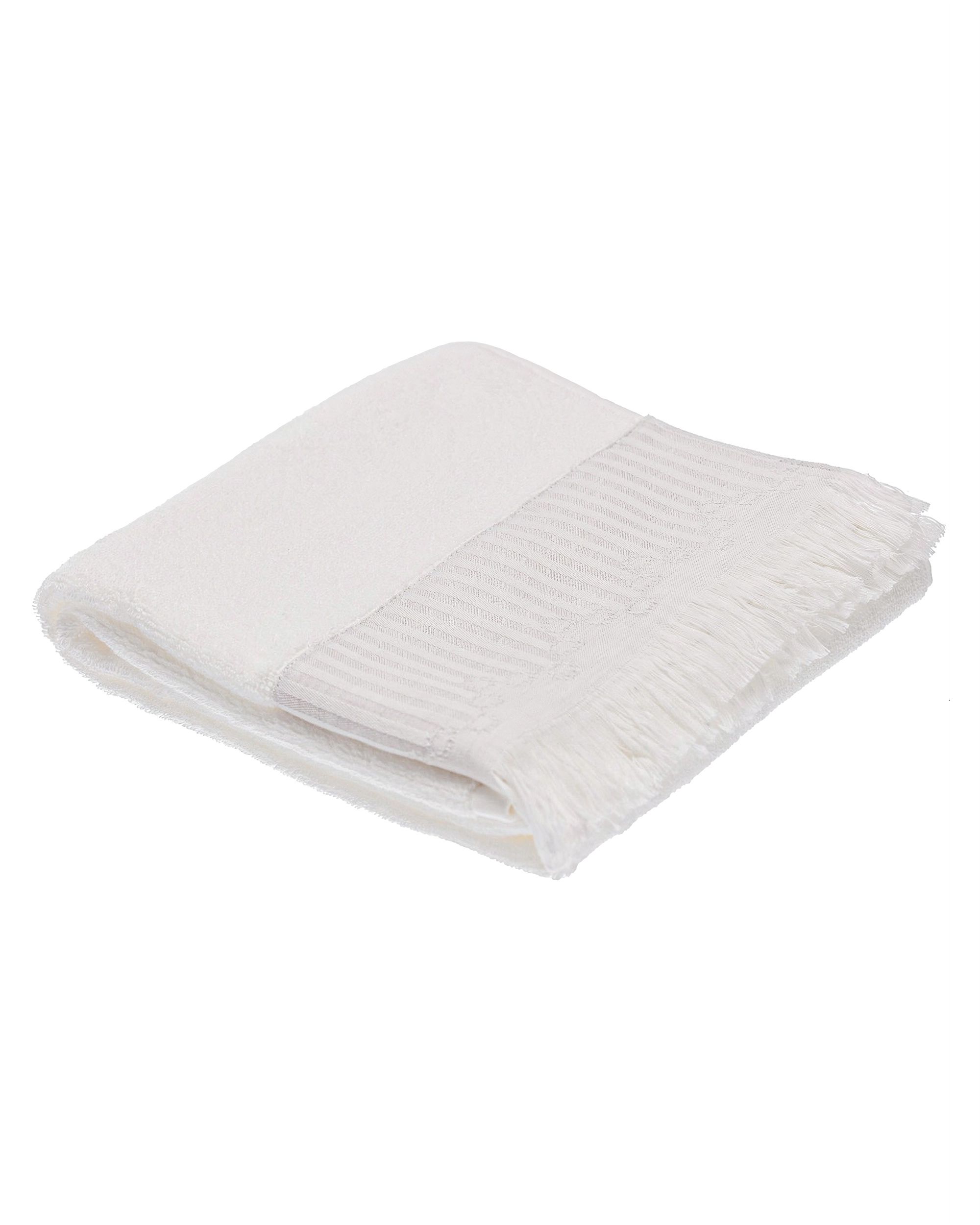 Handdoekenset Trevor Wit-Grijs, Set van 3 stuks