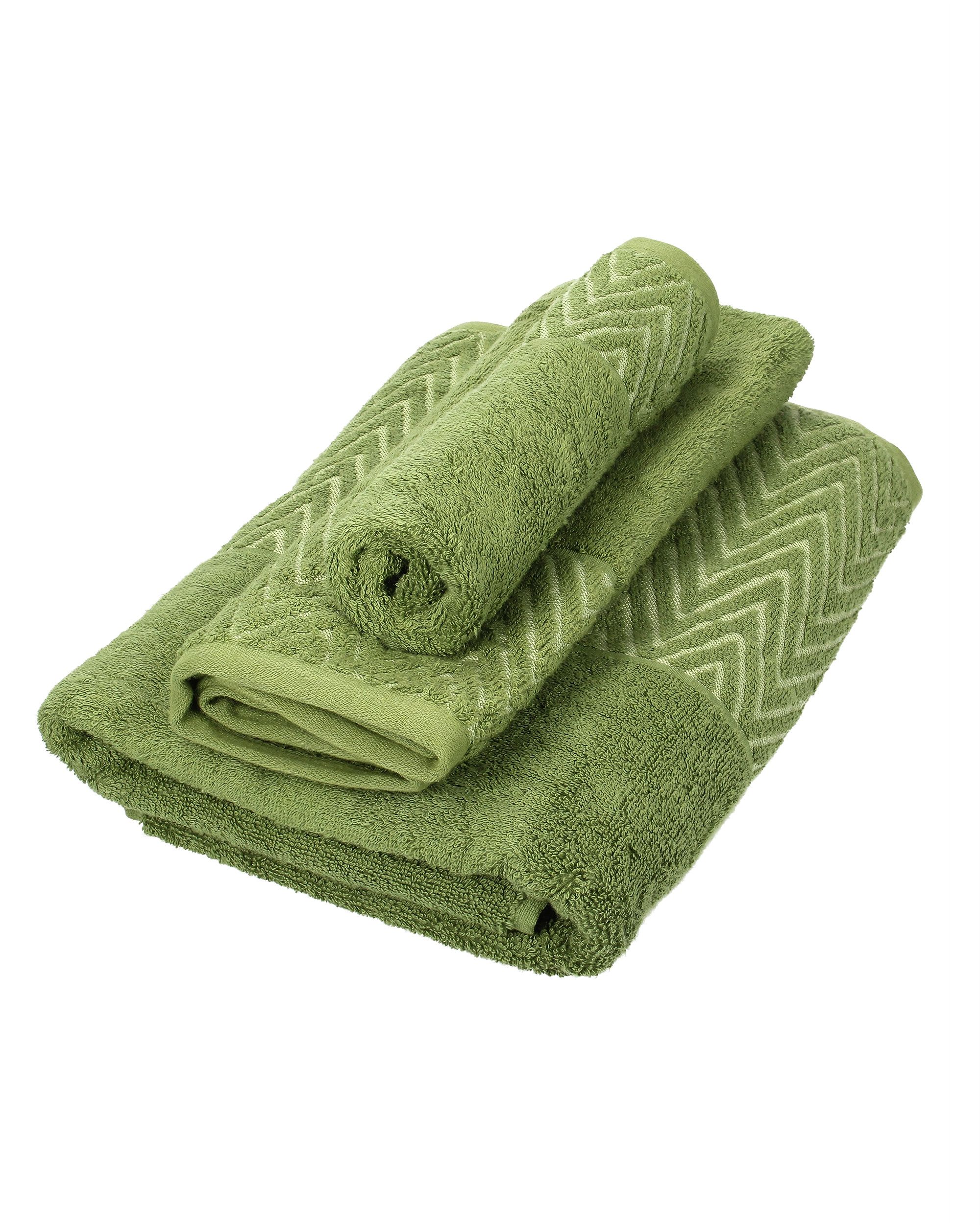 Handdoek-set Terry, set van 3 stuks, mosgroen
