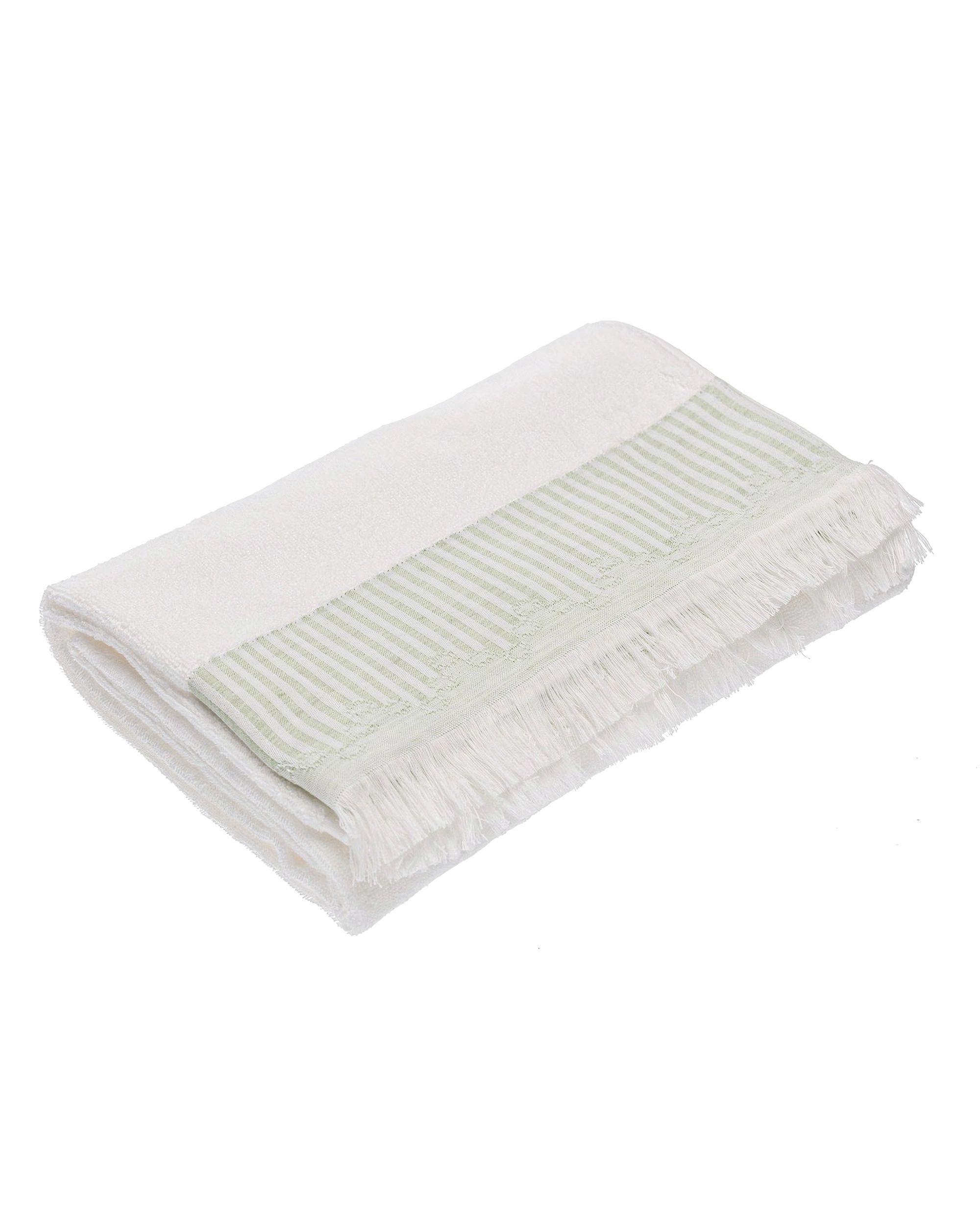Handdoek Trevor 70x140 cm Wit Groen