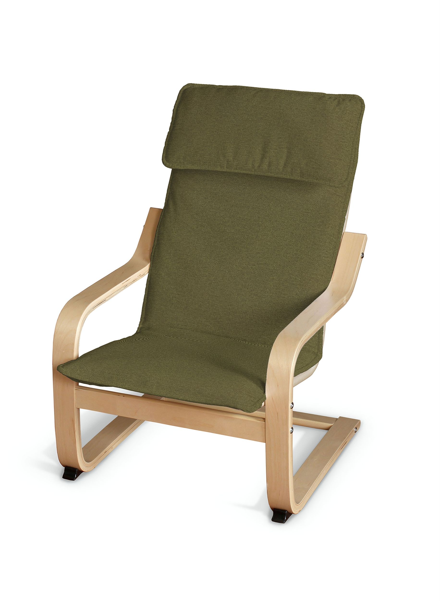 Poäng kussen voor een kinderstoel kleur product groen stof met structuur